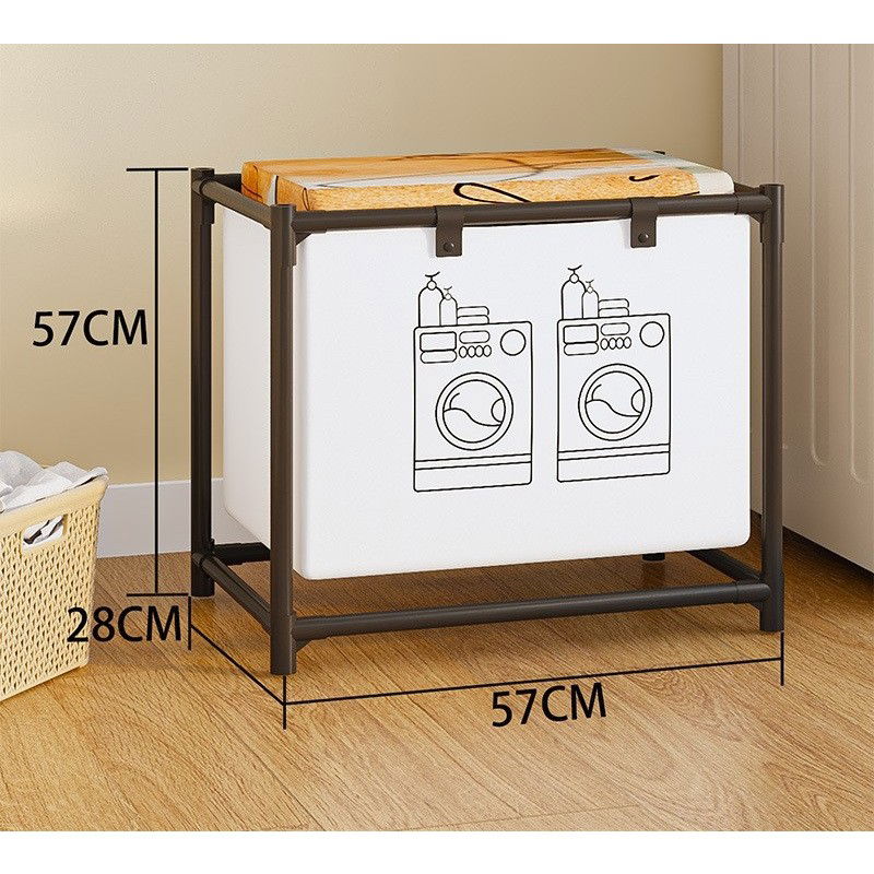 Articole pentru baie - Cos de Rufe, Flippy, 1 Cos, Cadru de Otel Inoxidabil, 97 x 44 x 57 cm, Negru