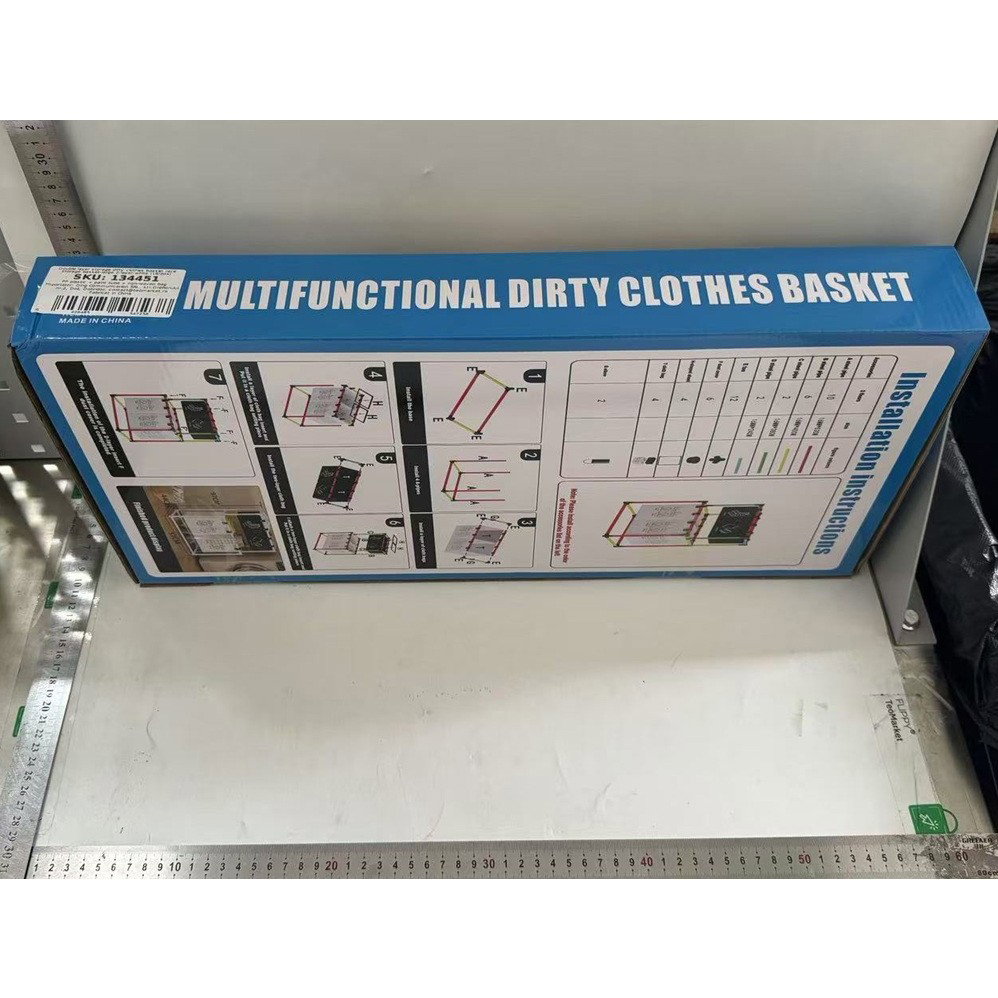 Cos de Rufe, Flippy, cu 2 Etaje, 4 Cosuri, Cadru de Otel Inoxidabil, 97x44x57 cm, Alb [6]