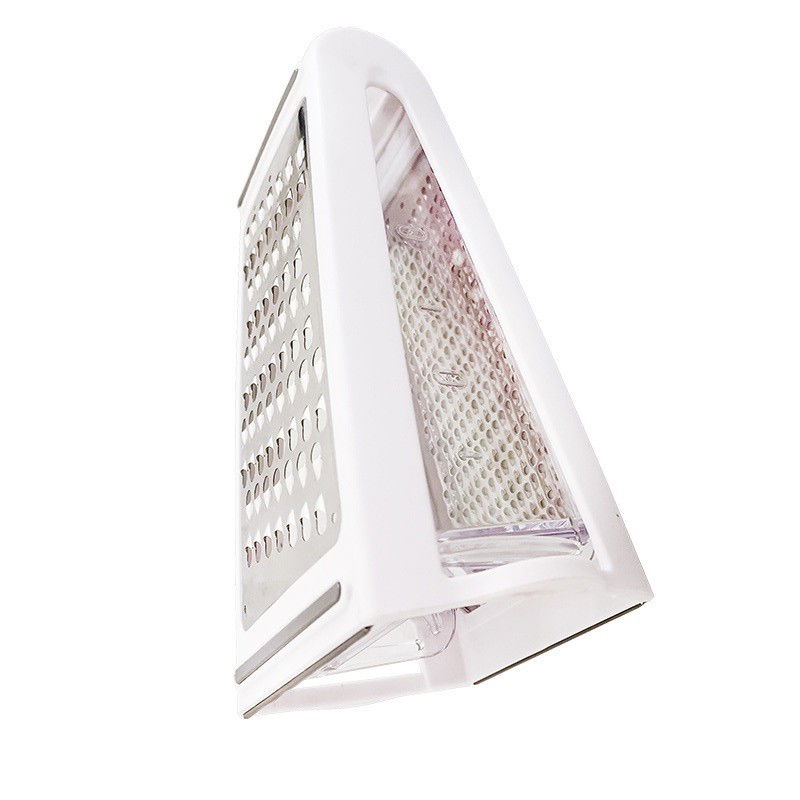 Ustensile pentru Bucătărie - Razatoare de bucatarie cu cutie colectoare Flippy, doua tipuri de lame, carcasa inox si ABS, design practic, alb