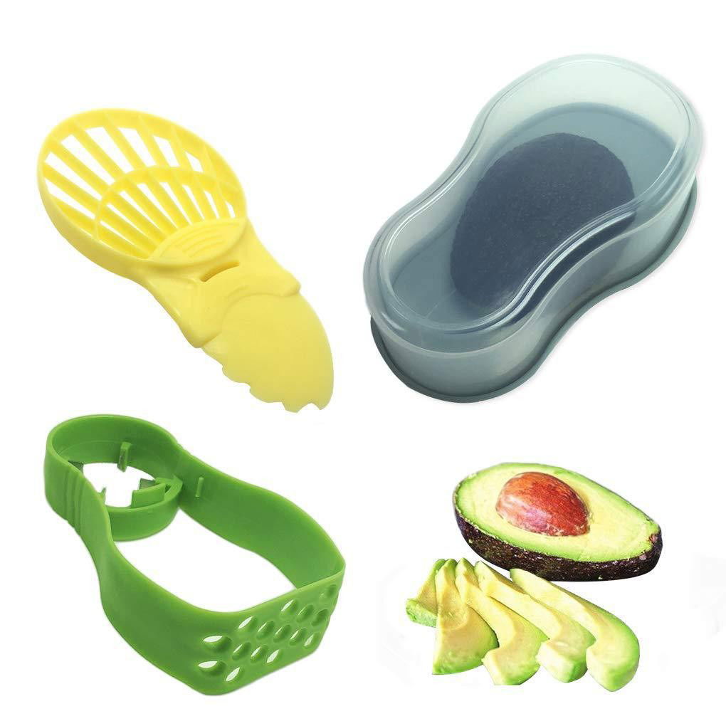 Pentru casa - Recipient de Depozitare Avocado 5in1, Flippy, Etans, pentru Frigider, din Plastic, Dispozitiv de Taiat, Curatat, Feliat, 15x4.5x7 cm, Gri