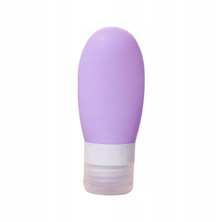 Articole pentru baie - Recipient Portabil din Silicon Elegant de Voiaj, Sticla de Calatorie, Flippy, Potrivita pentru Lotiune, Sampon si Alte Lichide, Anti-scurgere, cu Posibilitate de Reumplere, Capacitate 90mL, Mov