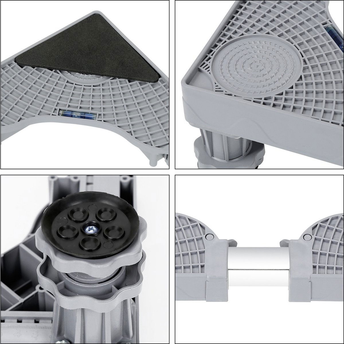 Suport Universal Reglabil, Flippy, pentru Frigider, Masina de Spalat, Uscator, Ajustabil, 4 Picioare, Antiderapant, Gri [3]