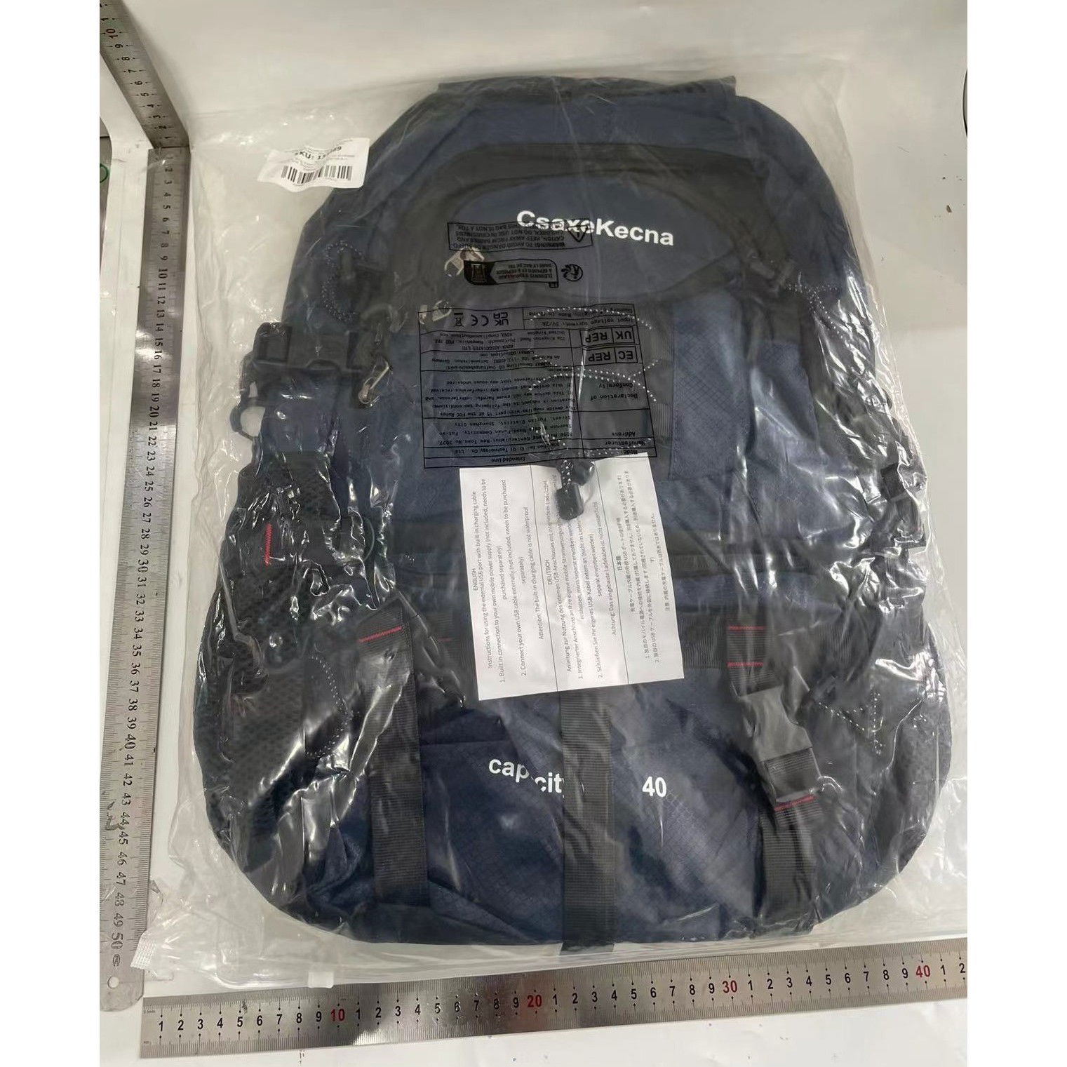 Rucsac Multifunctional de Alpinism, Flippy, Capacitate 36-55 L, de Calatorie, Impermeabil, Slot USB Incarcare Telefon, Bretele Reglabile, 52 x 34 x 19 cm, Albastru [4]