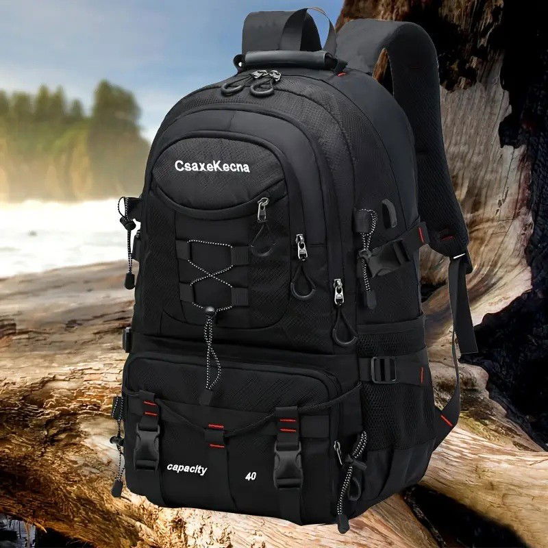 Articole si, Echipamente pentru Transport şi Ridicat - Rucsac Multifunctional de Alpinism, Flippy, Capacitate 36-55 L, de Calatorie, Impermeabil, Slot USB Incarcare Telefon, Bretele Reglabile, 52 x 34 x 19 cm, Negru