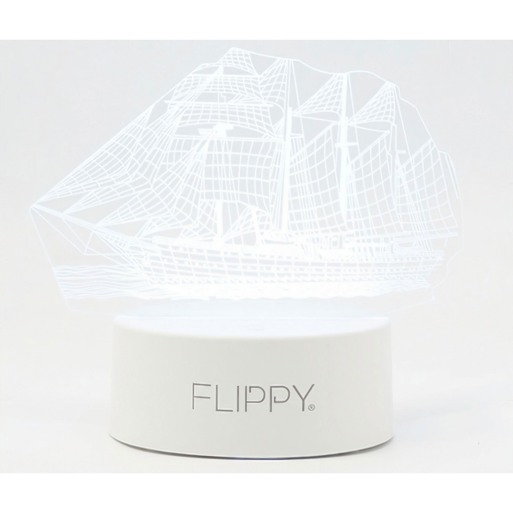 Lampa LED decorativa, Flippy, 3D, Vapor, cu telecomanda, doua moduri de alimentare USB si baterii, 20 cm inaltime, din material acril si lumina multicolora, alb [6]