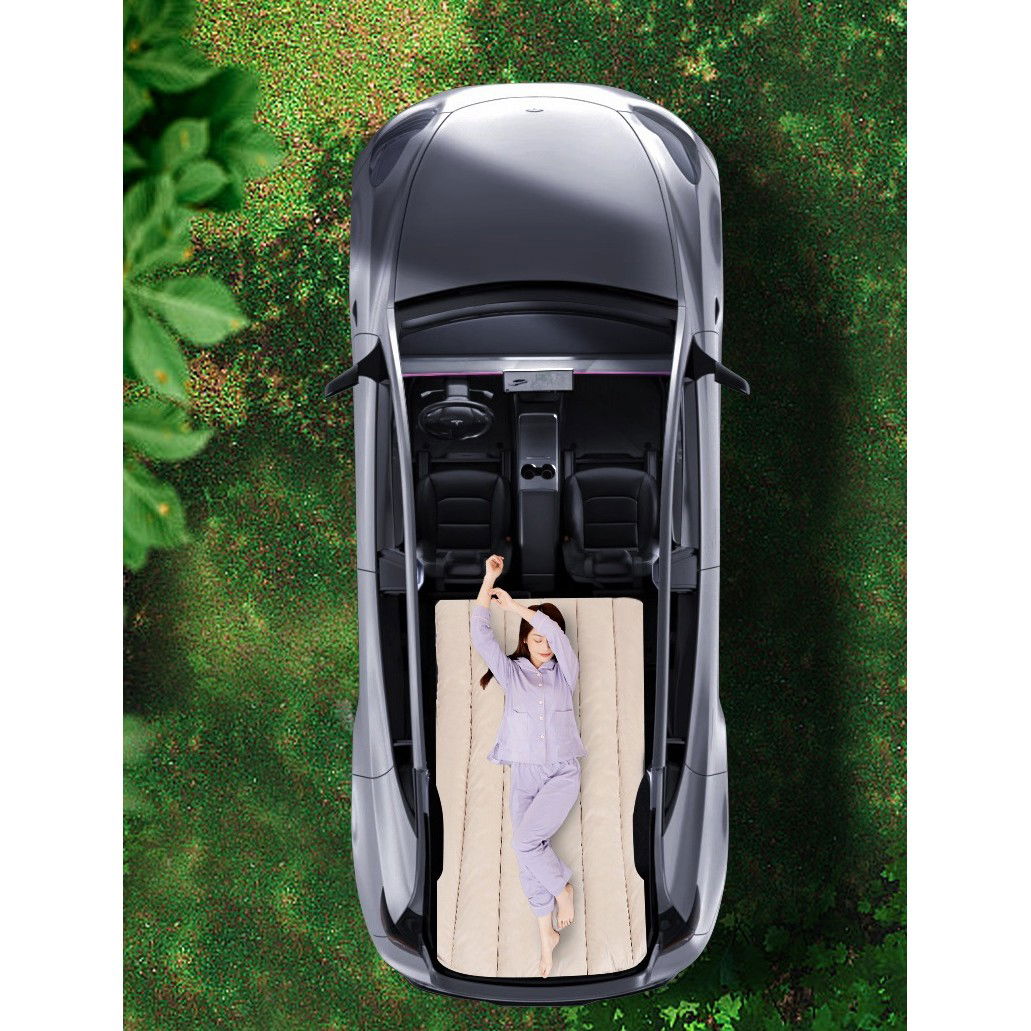 Saltea Speciala de Calatorie, Flippy, Tesla Model Y / 3, pentru Camping, Portbagaj, Spate, pentru Dormit in Aer Liber, Geanta si Perna Incluse, Gri [4]