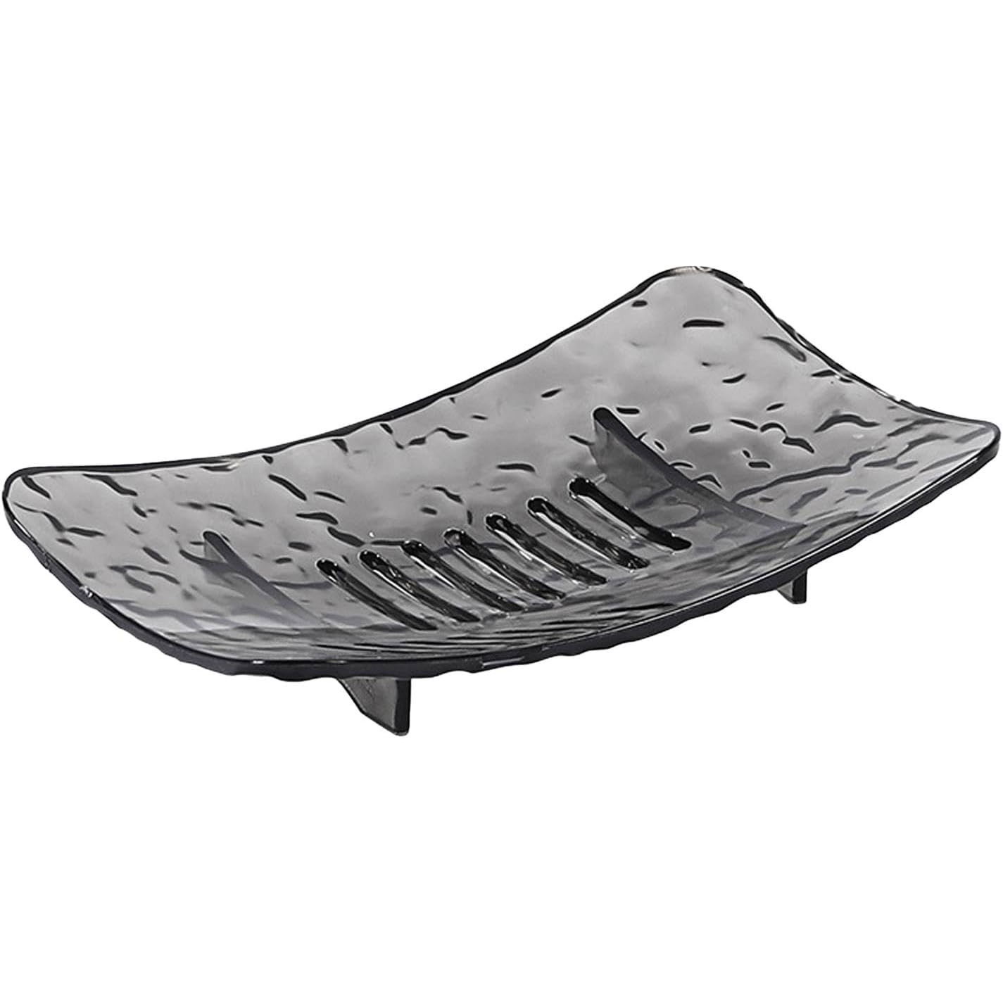 Articole pentru baie - Savoniera din Plastic Flippy, 11 x 8 cm, cu Scurgere Apa, Design Modern, Gri