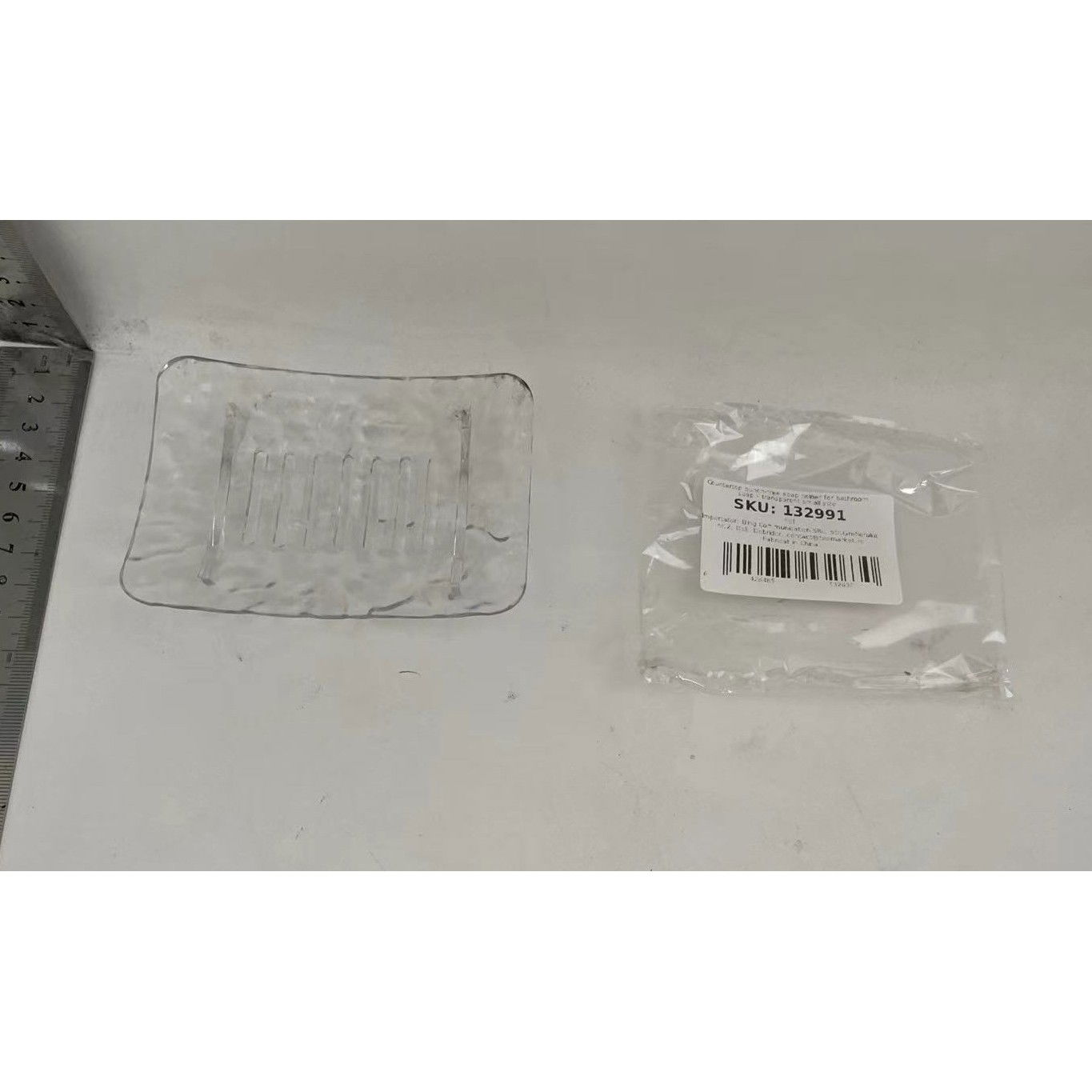 Pentru casa - Savoniera din Plastic Flippy, 11 x 8 cm, cu Scurgere Apa, Design Modern, Transparent