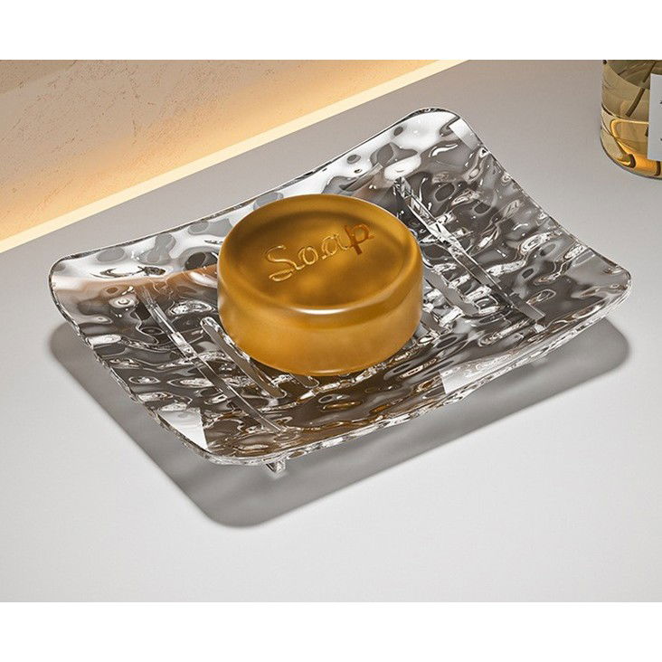 Pentru casa - Savoniera din Plastic Flippy, 15 x 9 cm, cu Scurgere Apa, Design Modern, Gri