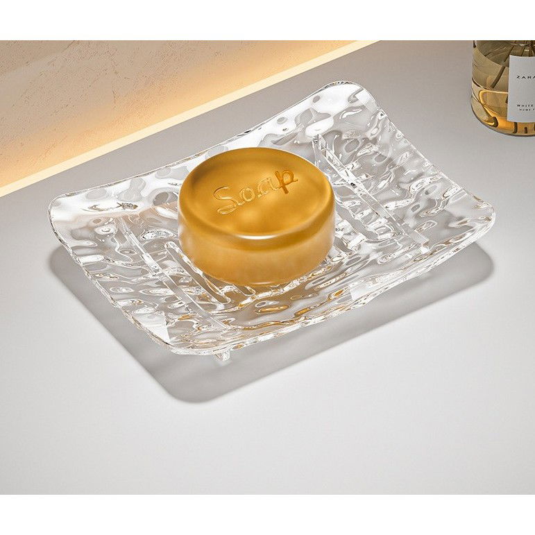 Pentru casa - Savoniera din Plastic Flippy, 15 x 9 cm, cu Scurgere Apa, Design Modern, Transparent