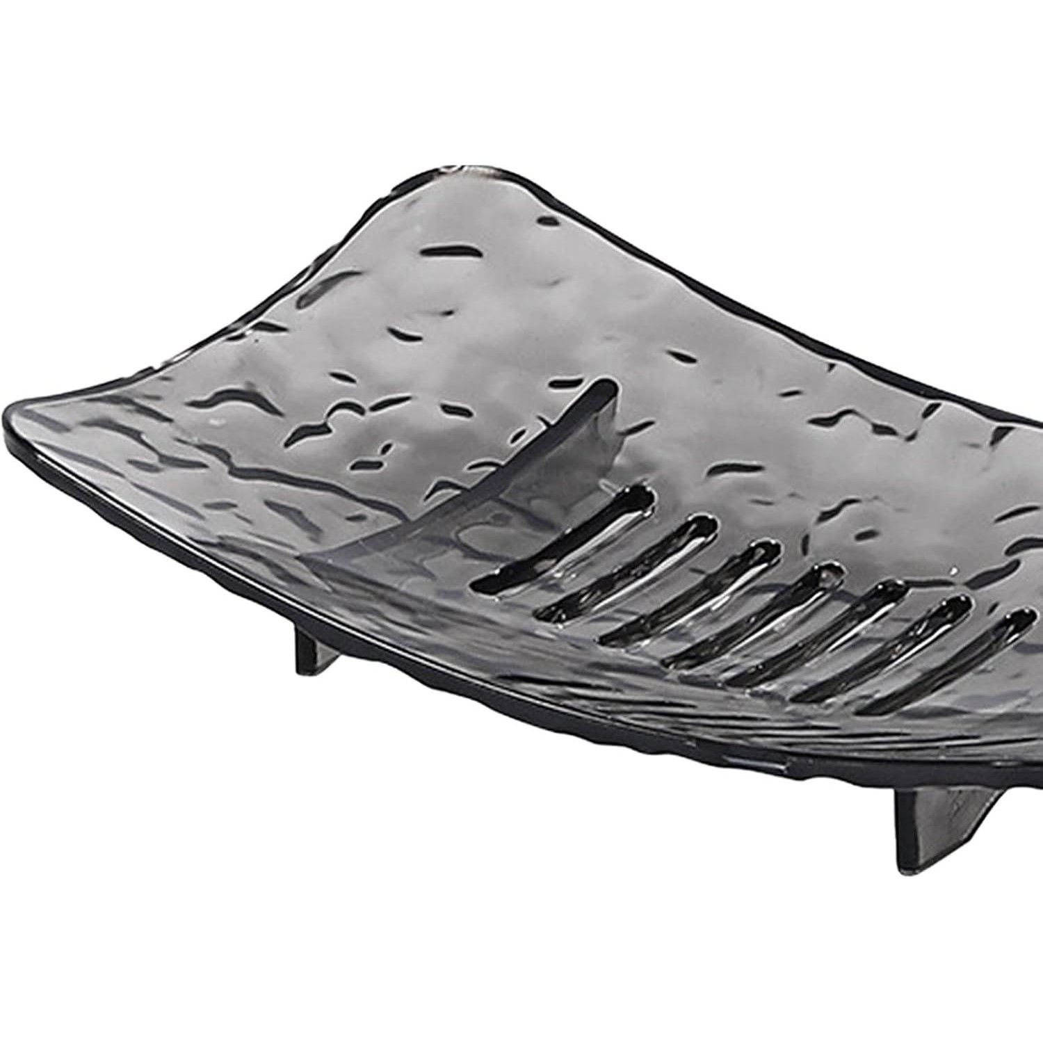 Savoniera din Plastic Flippy, 15 x 9 cm, cu Scurgere Apa, Design Modern, Gri [5]