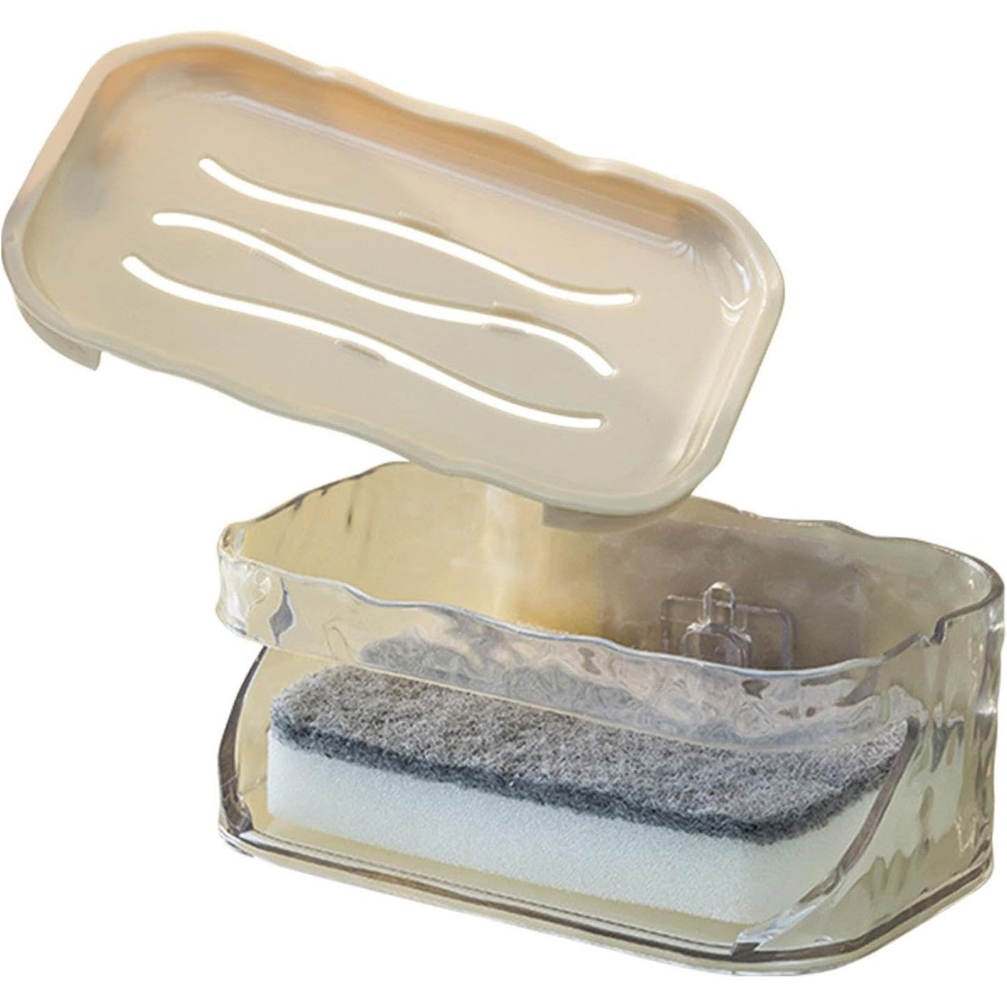 Savoniera Dubla, Flippy, 2 Straturi, Instalare fara Perforare, Agatatoare Burete, 13.5 x 8.5 x 6 cm, Bej [6]