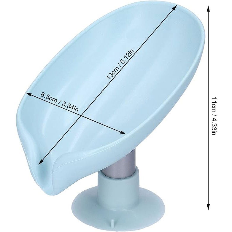 Savoniera Flippy, cu scurgere, pentru sapun, cu ventuza, material ABS, 13 x 8.5 x 10.5 cm, albastru [7]