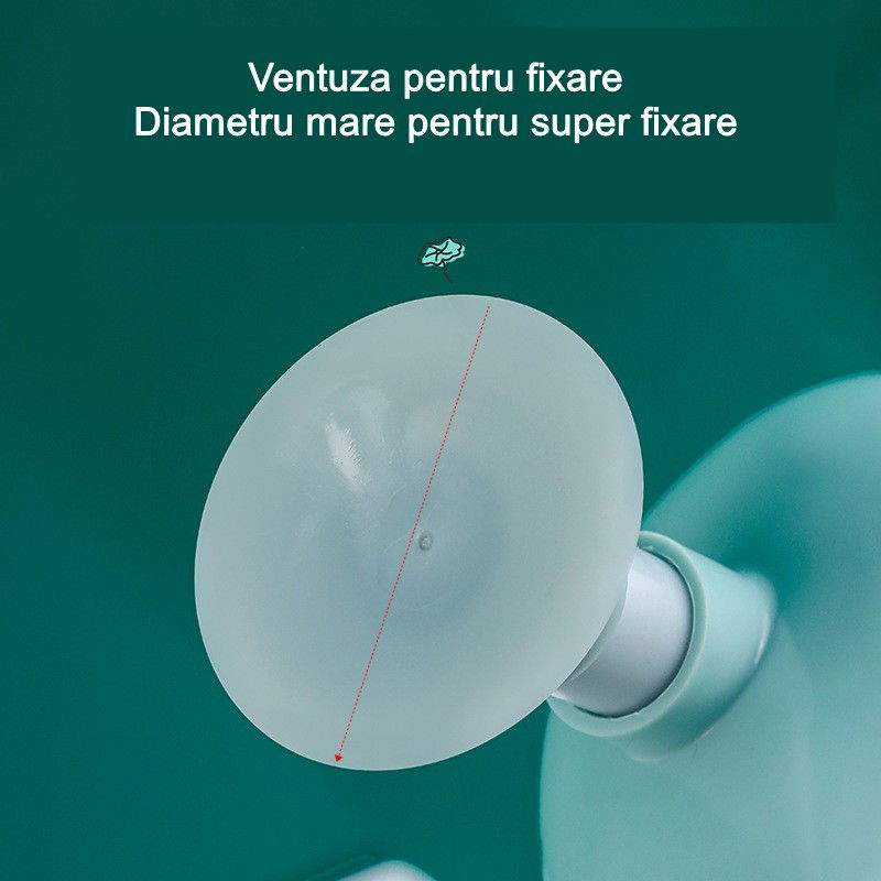 Savoniera Flippy, cu scurgere, pentru sapun, cu ventuza, material ABS, 13 x 8.5 x 10.5 cm, albastru [4]