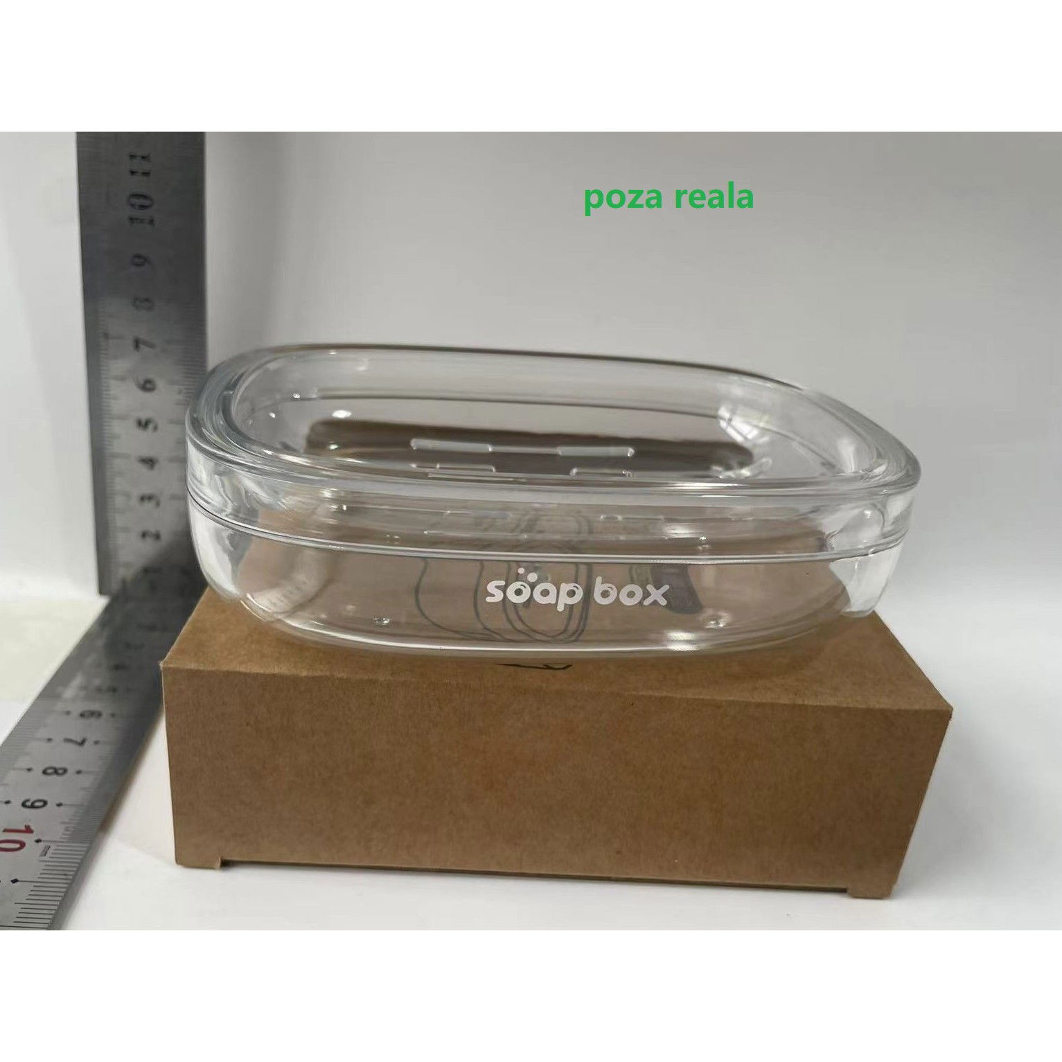 Articole pentru baie - Savoniera, Flippy, Pentru Blat, PET, Scurgere Optima, Argintiu Transparent