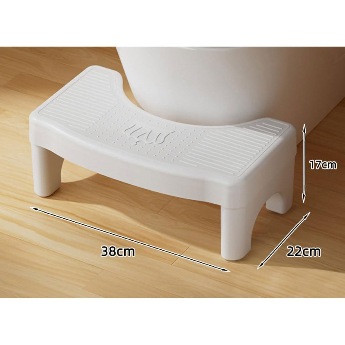 Scaunel WC, Flippy, Tratament Impotriva Hemoroizilor si Constipatiei, Scaun Inaltator WC Copii, Suport Picioare WC, Taburet Inaltator Pozitia Corecta Ghemuit Pe WC, Plastic Rezistent, 17x22x38 cm, Alb [4]