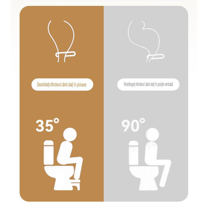 Articole pentru baie - Scaunel WC, Flippy, Tratament Impotriva Hemoroizilor si Constipatiei, Scaun Inaltator WC Copii, Suport Picioare WC, Taburet Inaltator Pozitia Corecta Ghemuit Pe WC, Plastic Rezistent, 17x22x38 cm, Alb