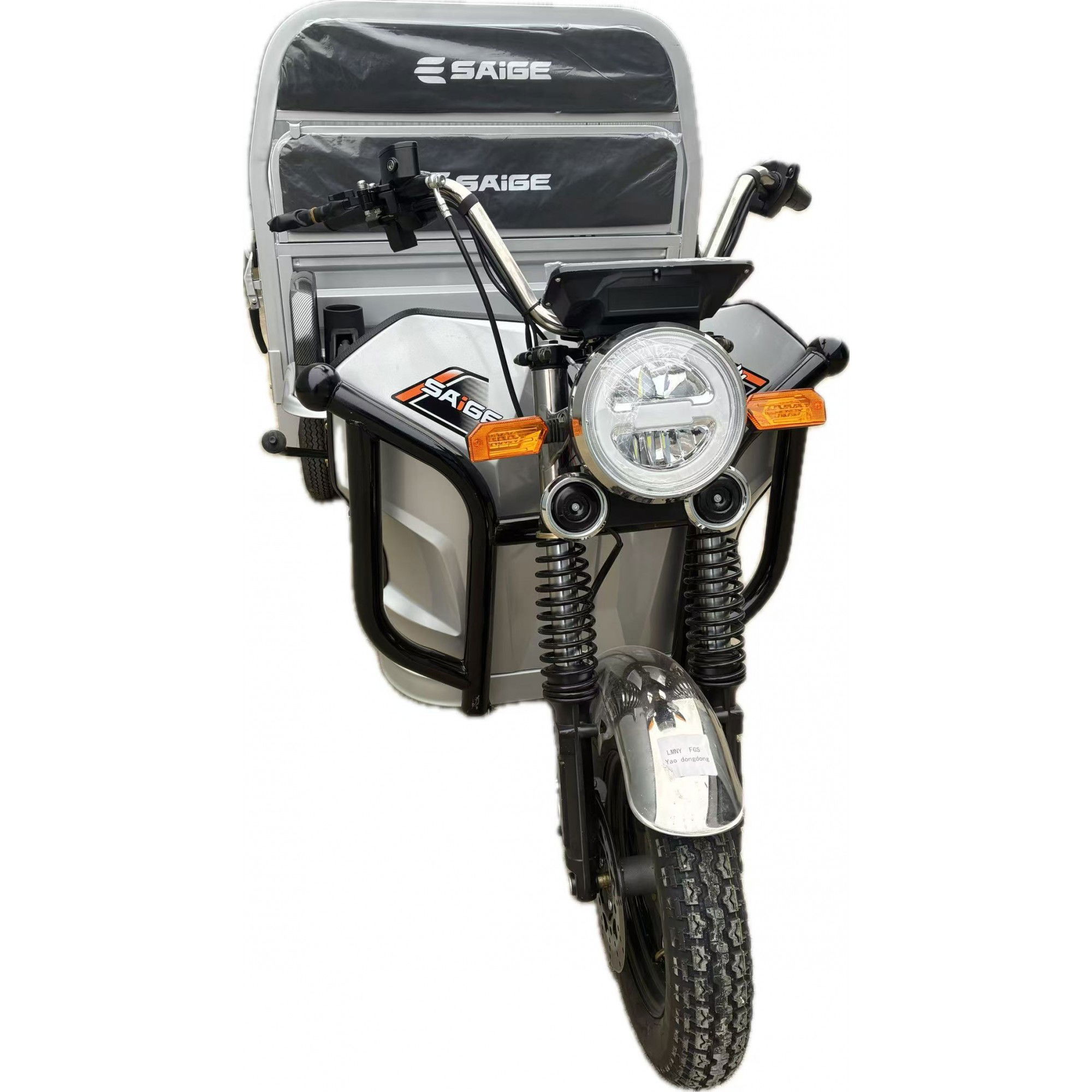 Triciclu Electic de Marfa Chuanqi, Saige, Fara Permis, Motor 1600W, Baterie 72V32Ah, Autonomie 60km, 250x88x115 cm, Viteza Maxima 25km/h, Gri [11]