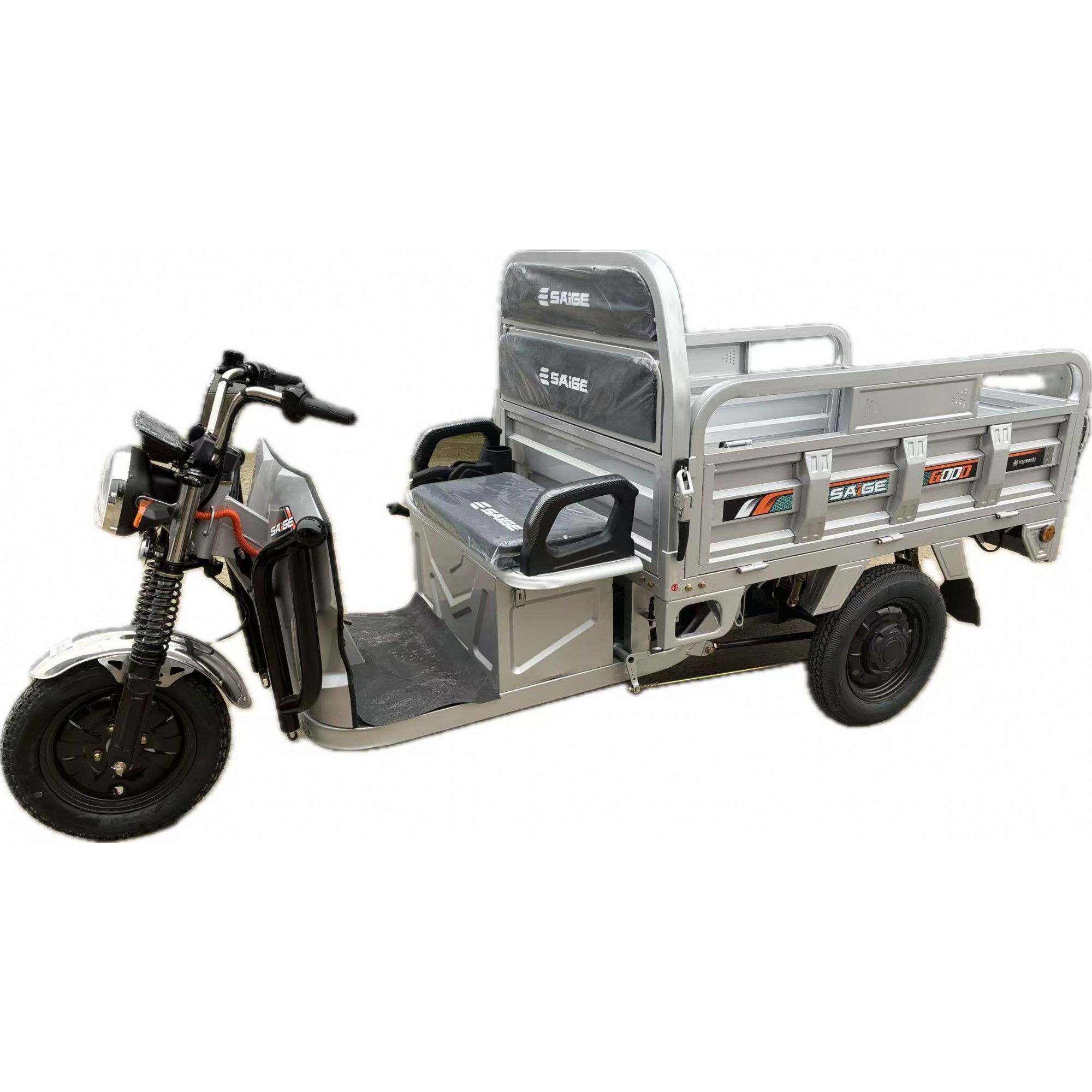 Triciclu Electic de Marfa Chuanqi, Saige, Fara Permis, Motor 1600W, Baterie 72V32Ah, Autonomie 60km, 250x88x115 cm, Viteza Maxima 25km/h, Gri [3]