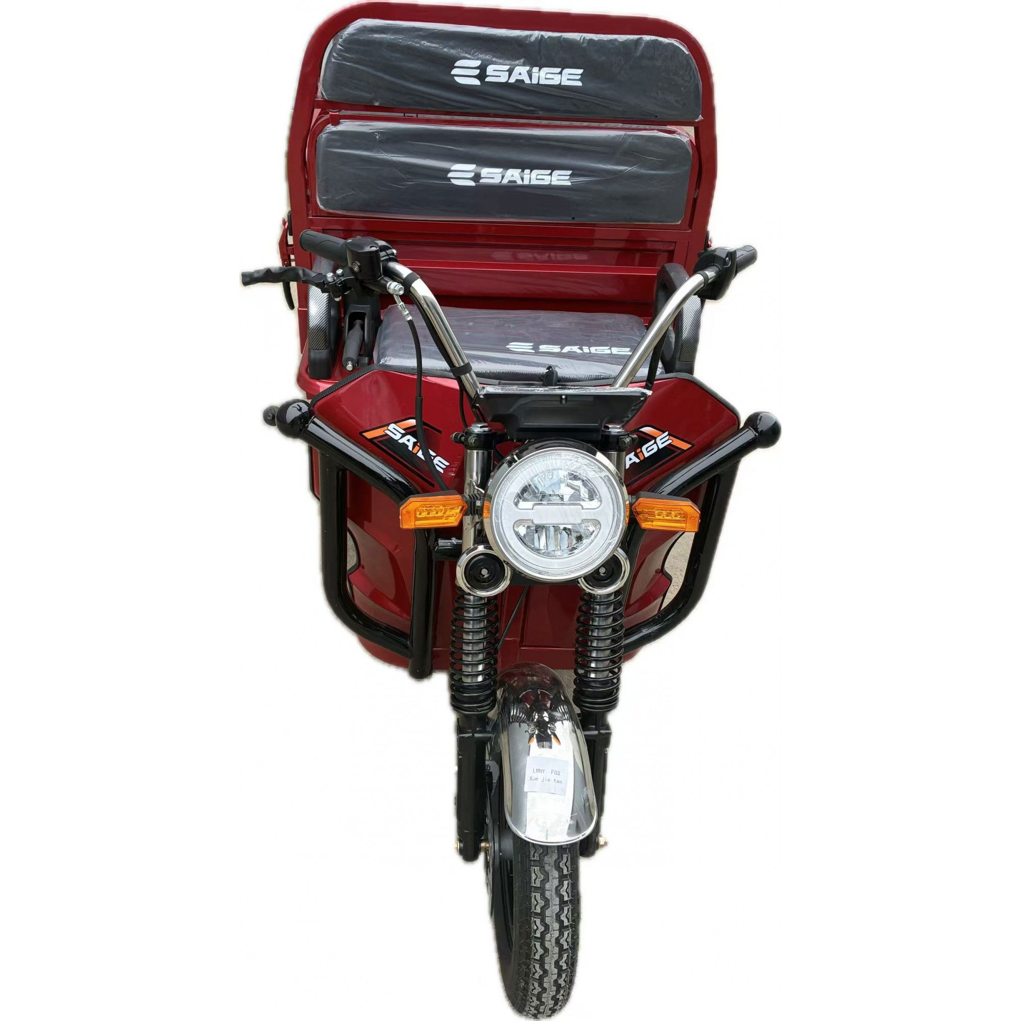 Triciclu Electic de Marfa Chuanqi, Saige, Fara Permis, Motor 1600W, Baterie 72V32Ah, Autonomie 60km, 250x88x115 cm, Viteza Maxima 25km/h, Rosu [6]