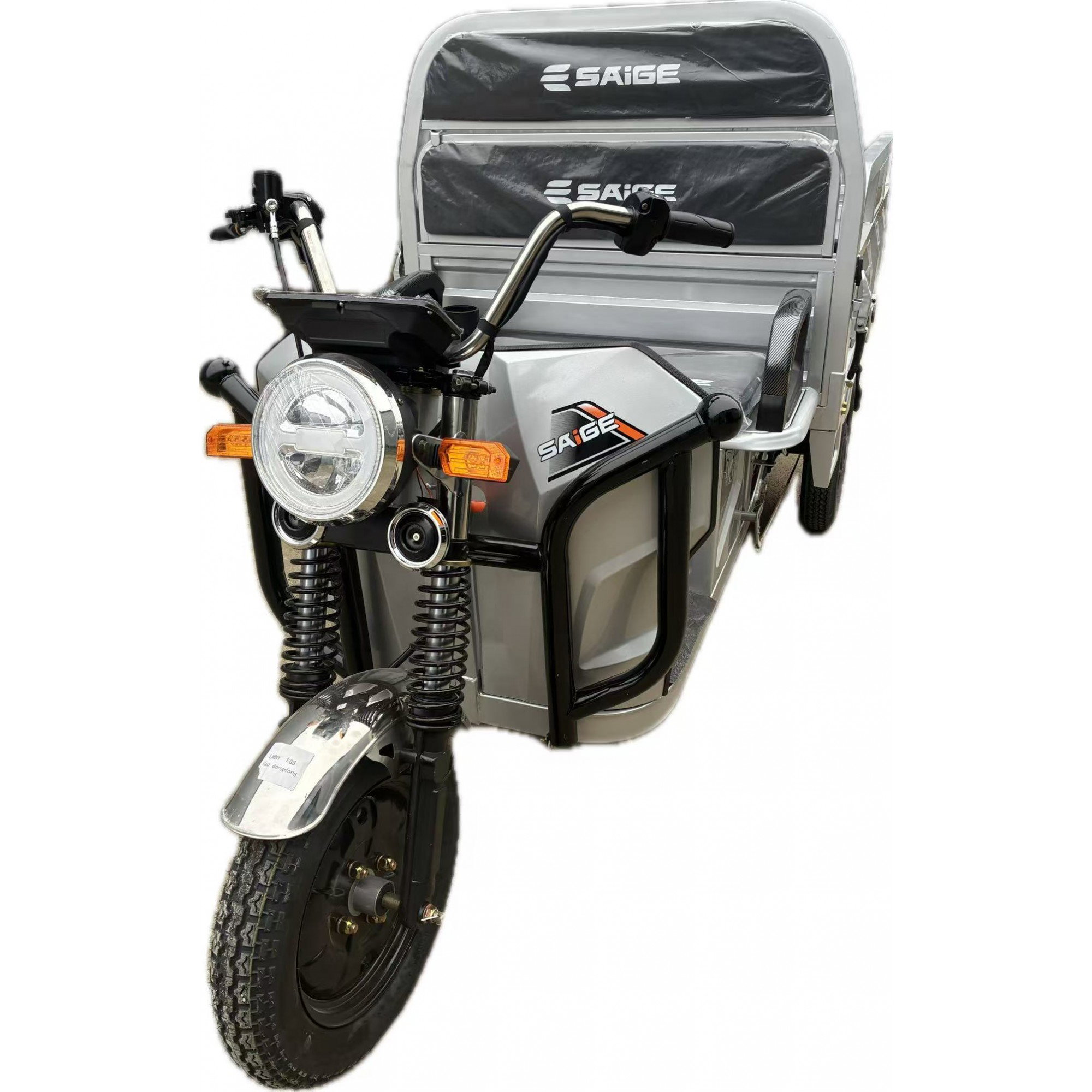 Triciclu Electic de Marfa Chuanqi, Saige, Fara Permis, Motor 1600W, Baterie 72V32Ah, Autonomie 60km, 250x88x115 cm, Viteza Maxima 25km/h, Gri [9]