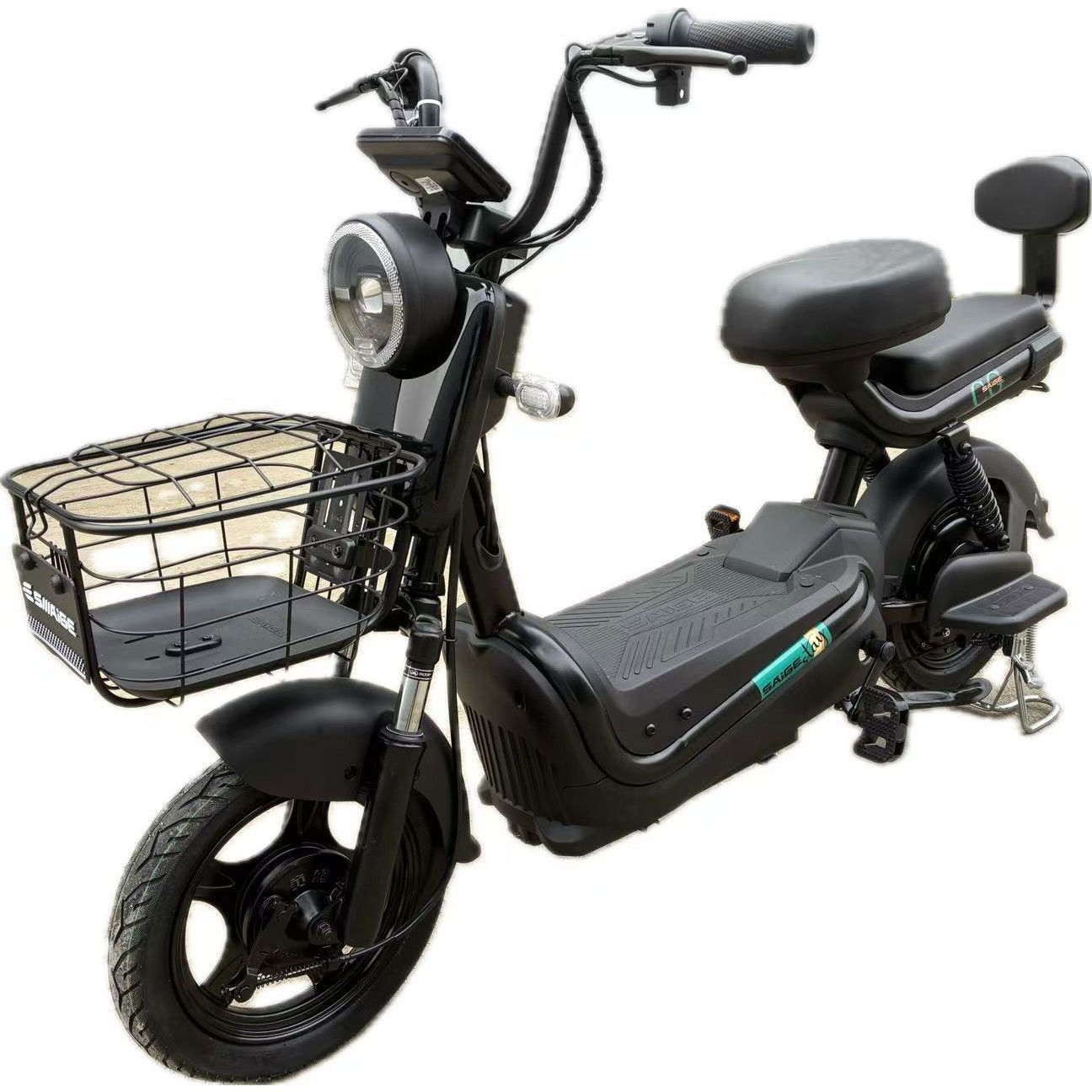Scutere si Tricicluri Electrice - Scuter Electric KG, Saige, Fara Permis, Motor 500W, Baterie 48V20Ah, Autonomie 60km, 153x40x85 cm, Viteza Maxima 25km/h, Negru