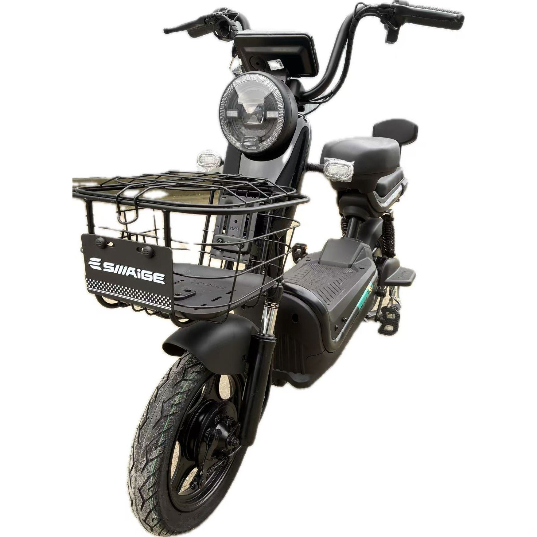 Scutere si Tricicluri Electrice - Scuter Electric KG, Saige, Fara Permis, Motor 500W, Baterie 48V20Ah, Autonomie 60km, 153x40x85 cm, Viteza Maxima 25km/h, Negru