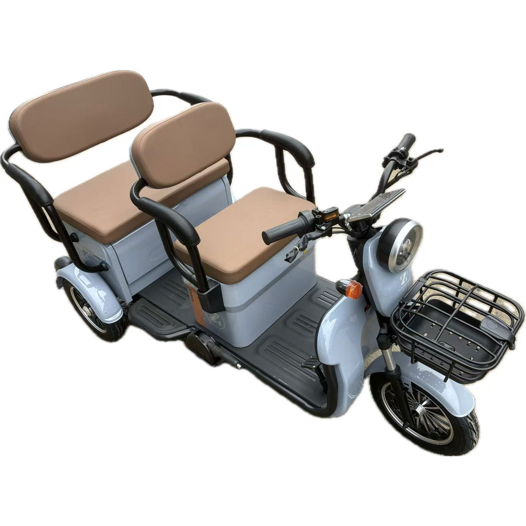 Triciclu Electric V6, Saige, Fara Permis, cu Doua Locuri, Motor 1800W, Baterie 72V24Ah, Autonomie 60km, 220x88x105 cm, Viteza Maxima 25km/h, Gri OldStyle [7]