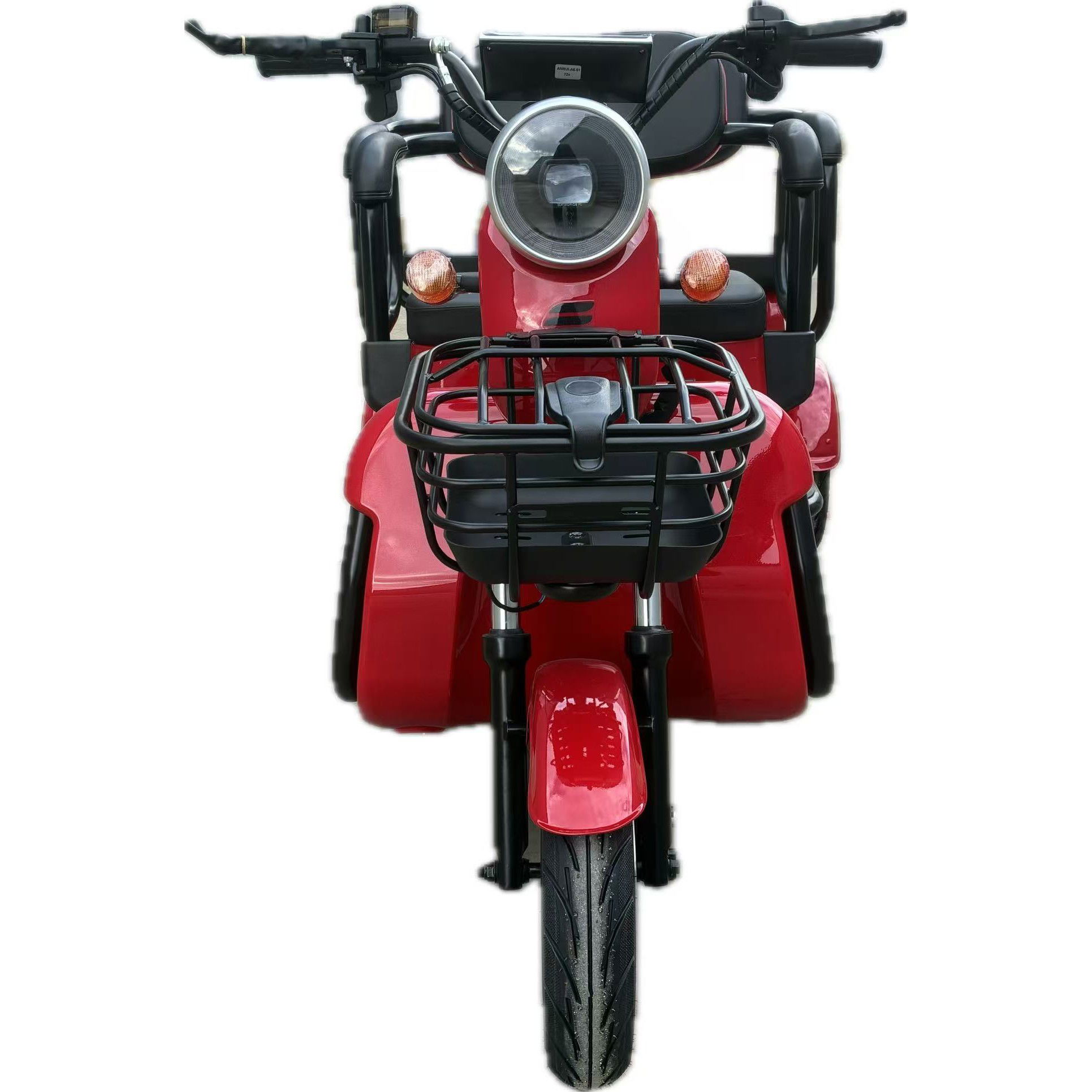 Triciclu Electric V6, Saige, Fara Permis, cu Doua Locuri, Motor 1800W, Baterie 72V24Ah, Autonomie 60km, 220x88x105 cm, Viteza Maxima 25km/h, Rosu [13]