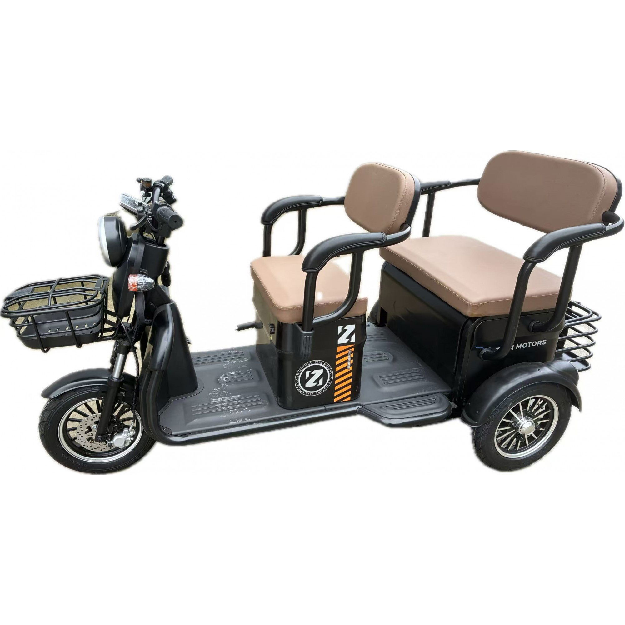 Triciclu Electric V6, Saige, Fara Permis, cu Doua Locuri, Motor 1800W, Baterie 72V24Ah, Autonomie 60km, 220x88x105 cm, Viteza Maxima 25km/h, Negru OldStyle [4]