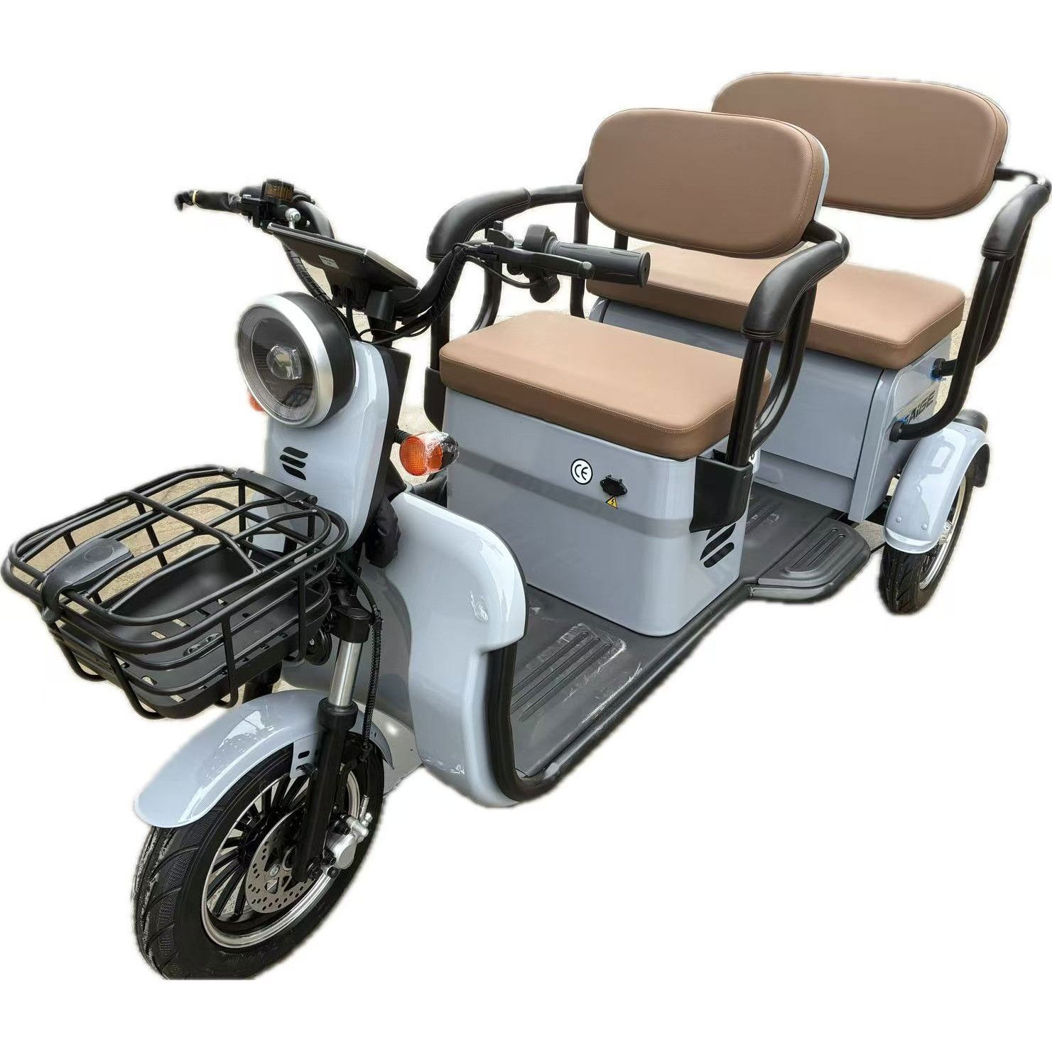 Triciclu Electric V6, Saige, Fara Permis, cu Doua Locuri, Motor 1800W, Baterie 72V24Ah, Autonomie 60km, 220x88x105 cm, Viteza Maxima 25km/h, Gri OldStyle [6]
