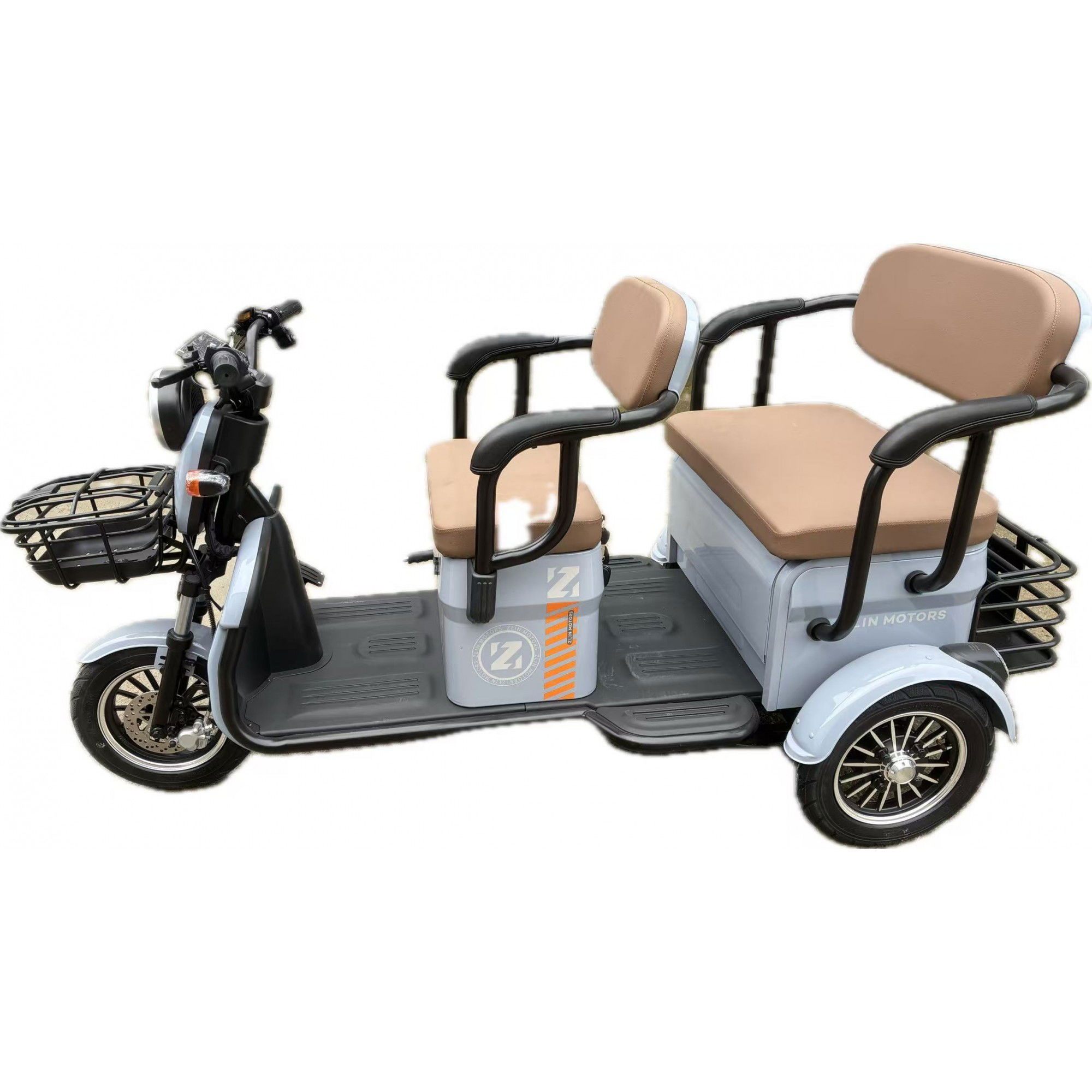 Triciclu Electric V6, Saige, Fara Permis, cu Doua Locuri, Motor 1800W, Baterie 72V24Ah, Autonomie 60km, 220x88x105 cm, Viteza Maxima 25km/h, Gri OldStyle [4]
