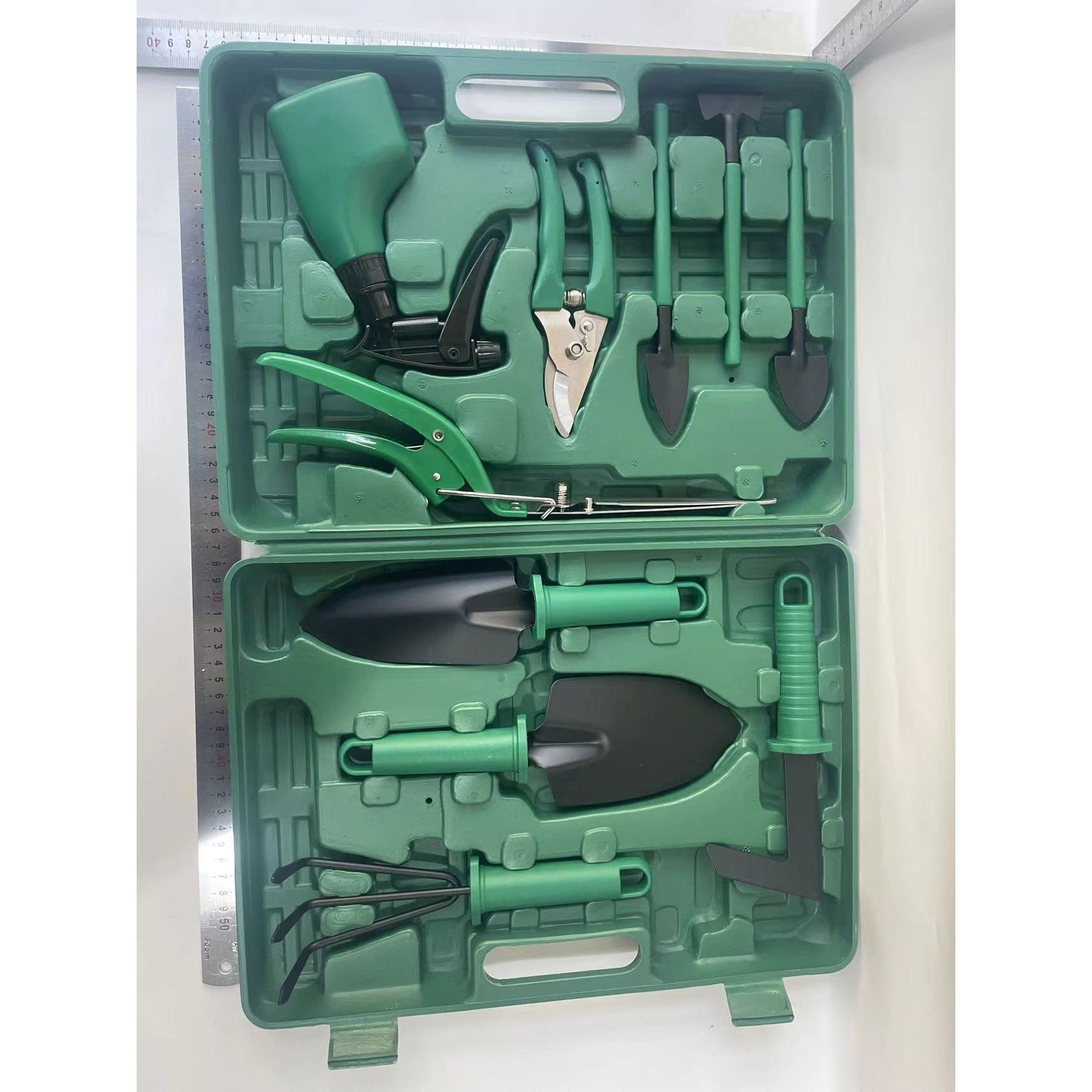 Set 10 accesorii pentru gradinarit Flippy, geanta depozitare inclusa, otel inoxidabil, 37 x 28 cm, verde [9]