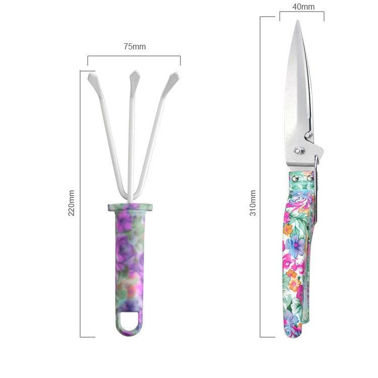 Set 10 accesorii pentru gradinarit Flippy, geanta depozitare inclusa, otel inoxidabil, 37 x 28 cm, mov [7]