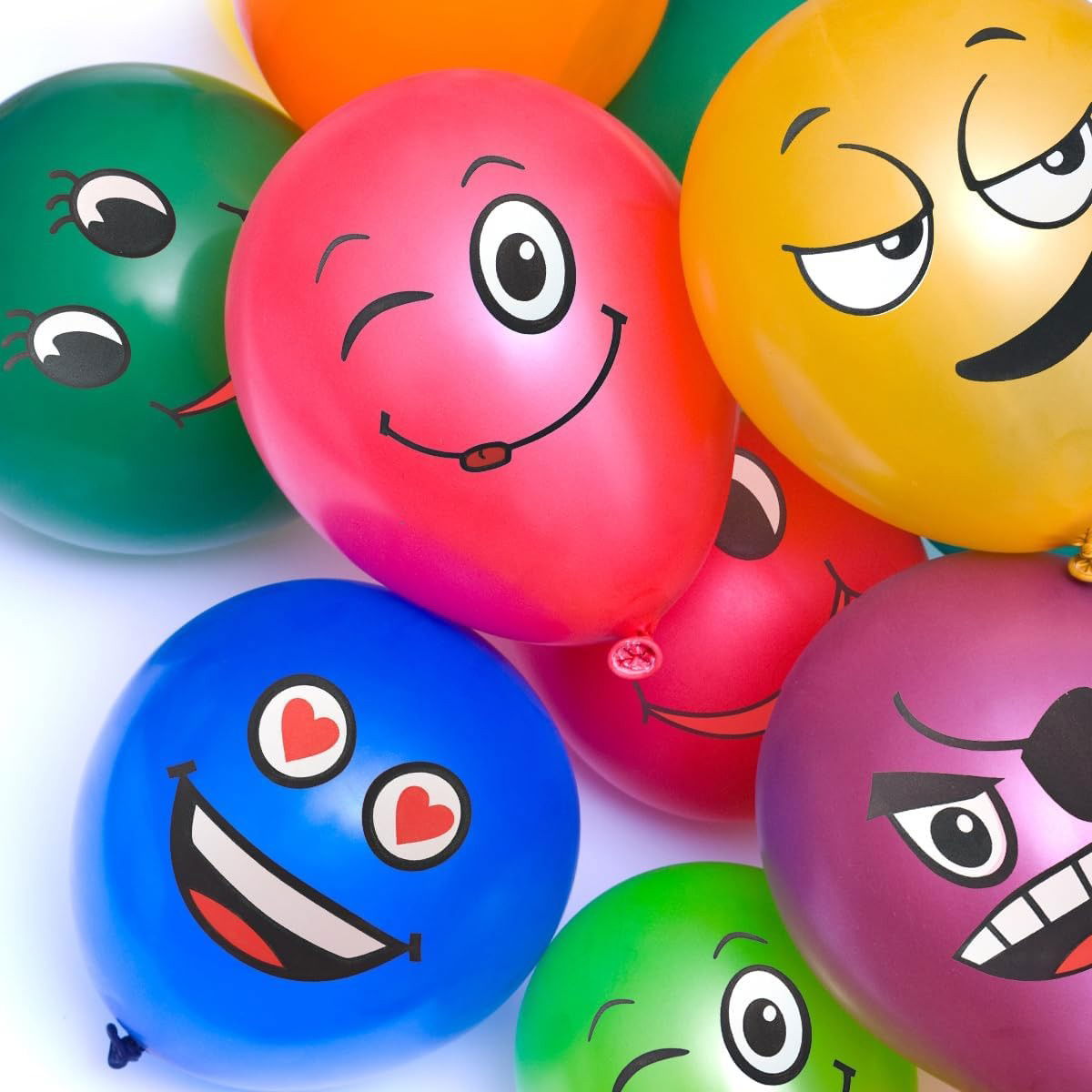 Set 10 Baloane, Flippy, Model Emoji, din Latex, 25 cm, Multicolor [5]