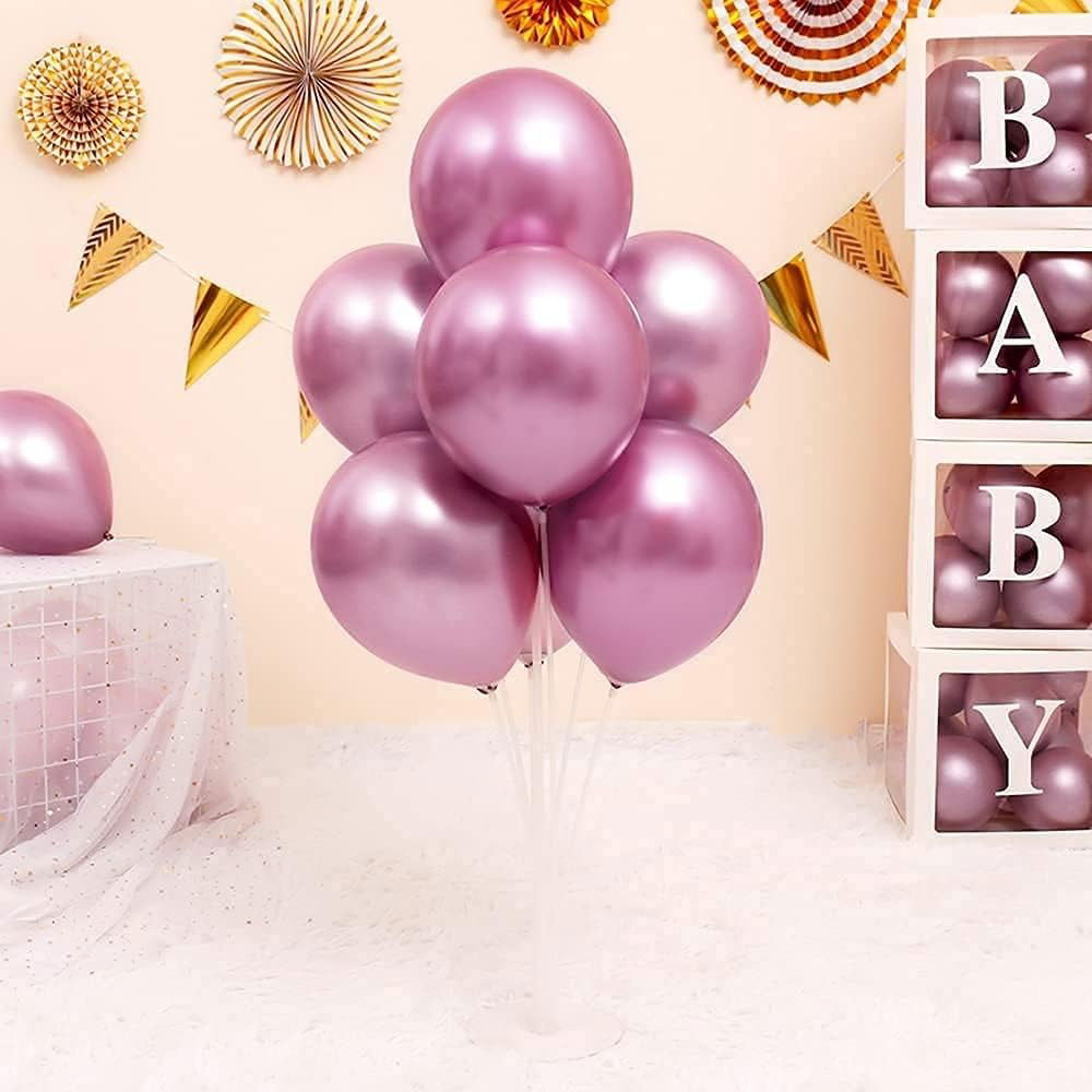 Set 10 Baloane din Latex Chrome, Flippy, Model Party, 23 cm, Mov, 2.2 g [6]