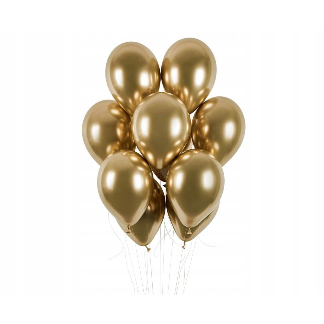 Set 10 Baloane din Latex Chrome, Flippy, Model Party, 13 cm, Gold, 1 g [3]