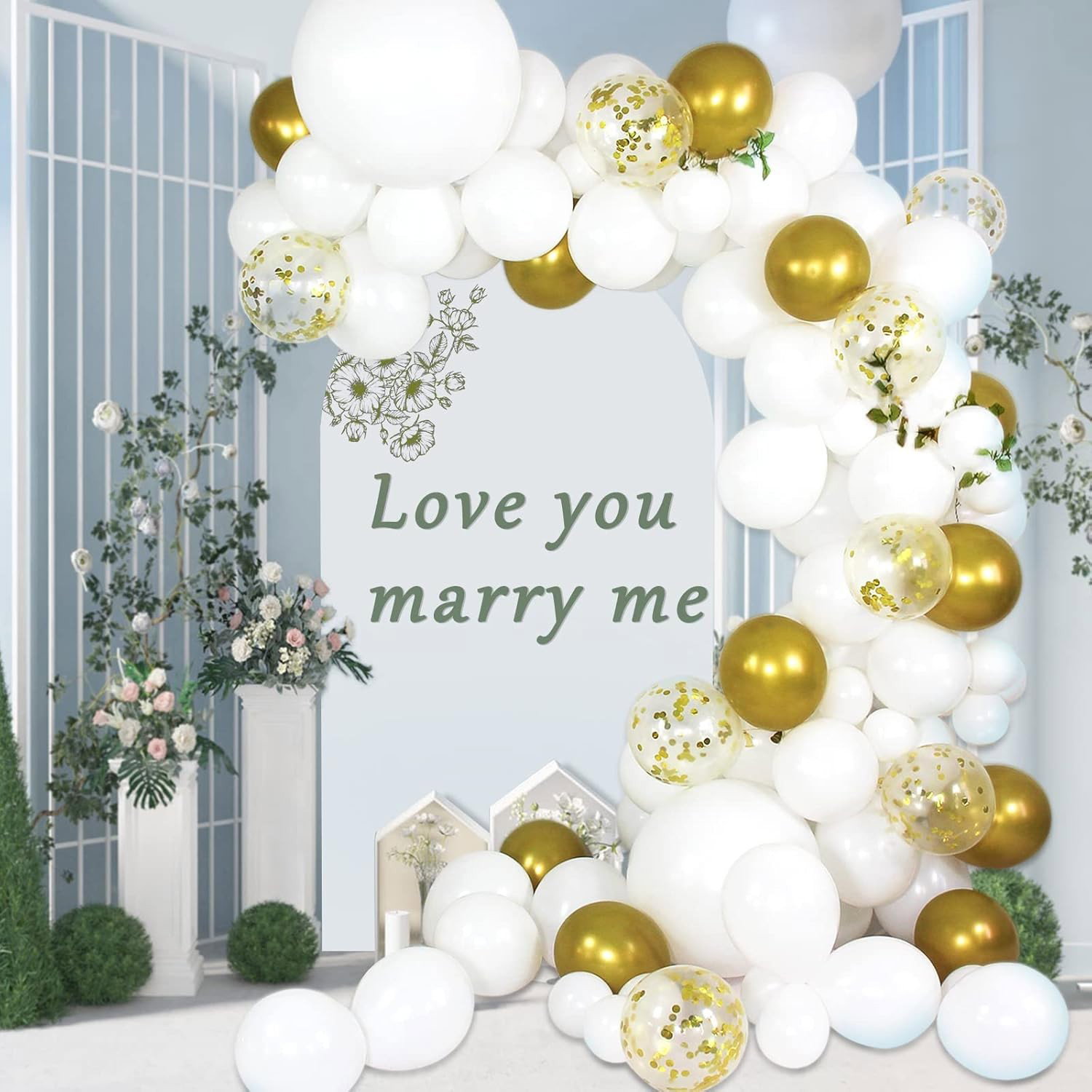 Set 10 Baloane din Latex, Flippy, Model Party, 13 cm, Albe, 2.2 g [4]