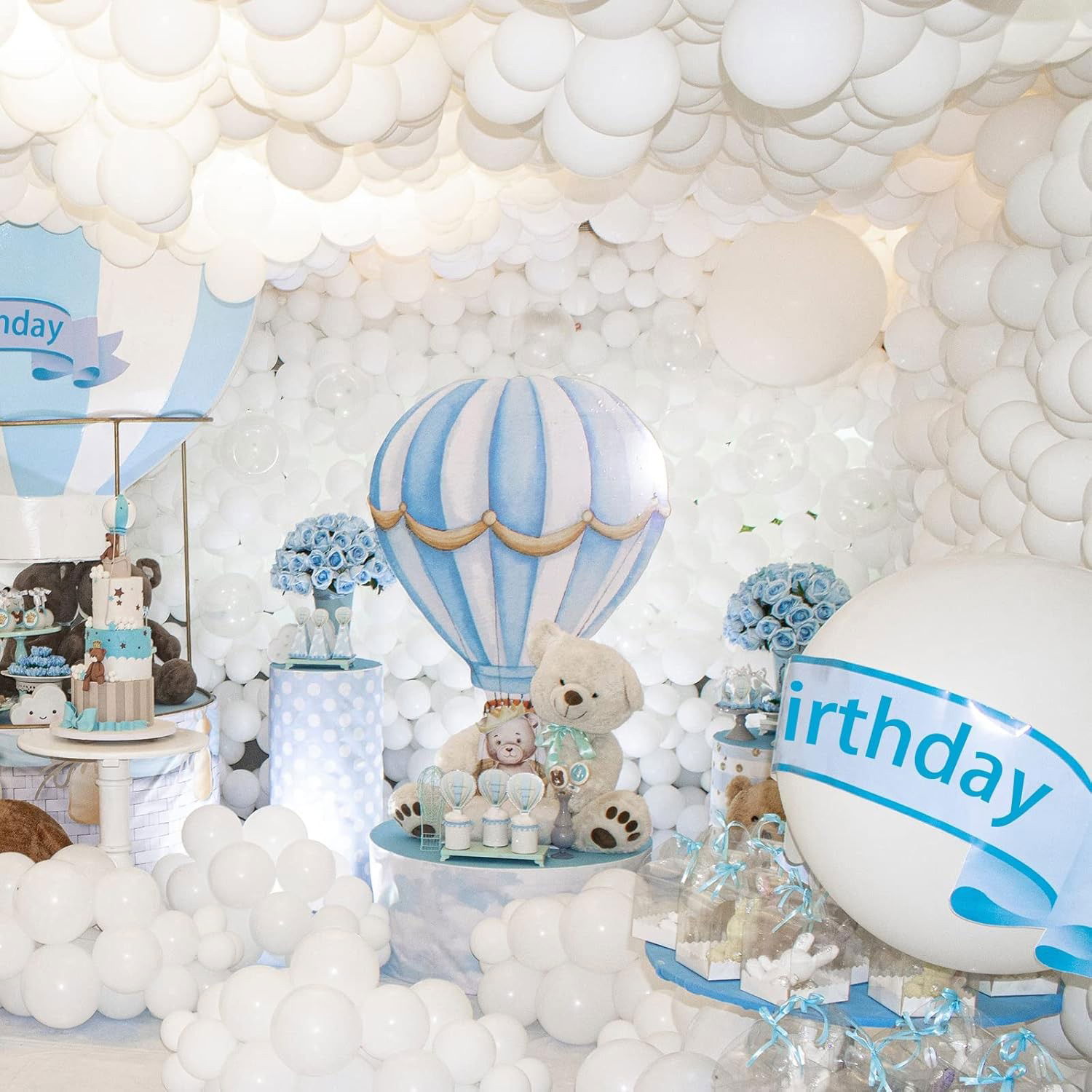 Set 10 Baloane din Latex, Flippy, Model Party, 13 cm, 1 g, Alb [4]