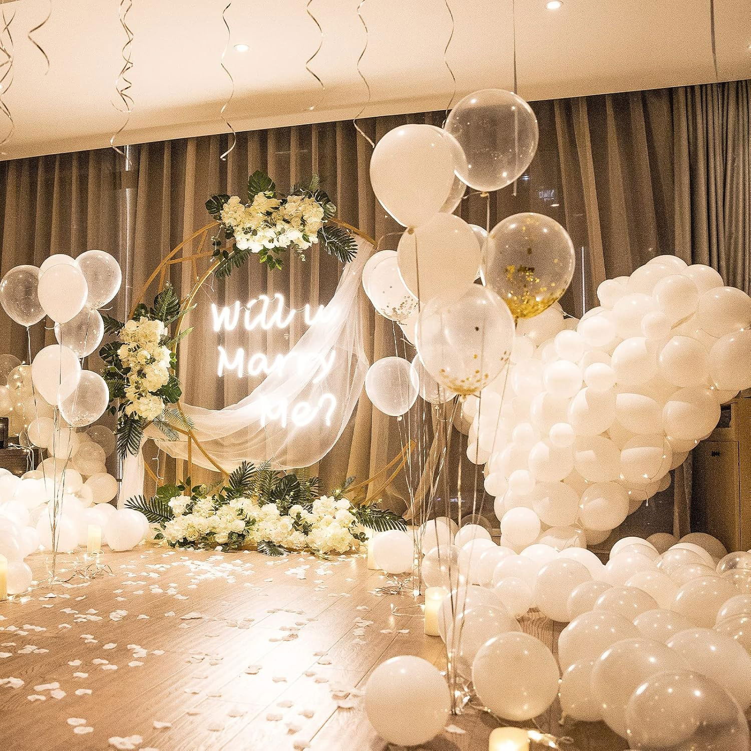 Baloane Latex - Set 10 Baloane din Latex, Flippy, Model Party, 13 cm, Albe, 2.2 g