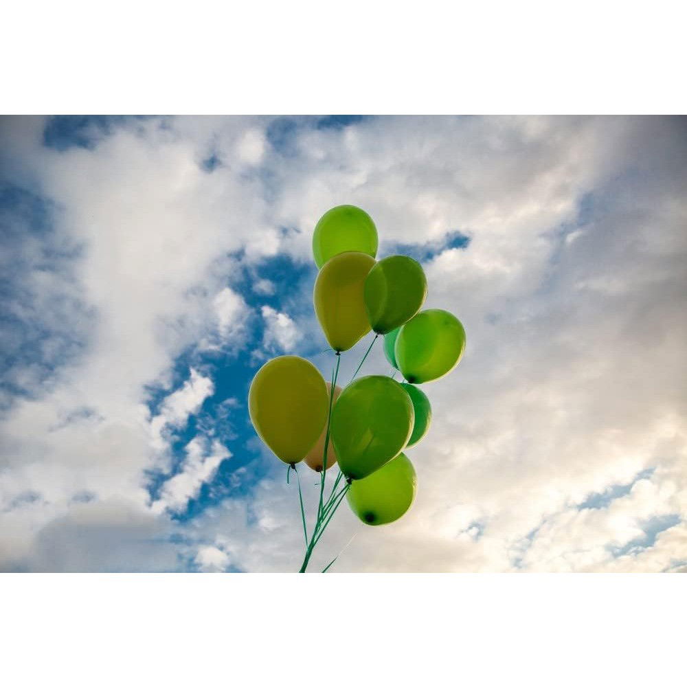 Set 10 Baloane din Latex, Flippy, Model Party, 30 cm, Verde Diferite Nuante, 2.8 g [7]