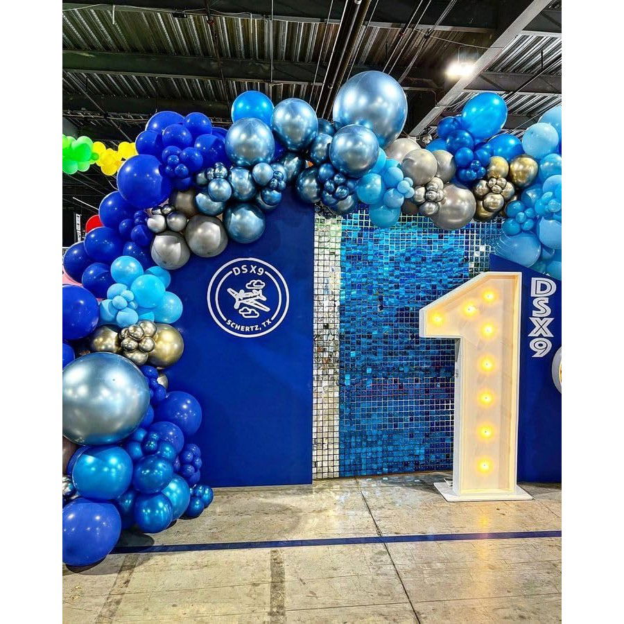 Set 10 Baloane din Latex, Flippy, Model Party, Albastru Diferite Nuante, 30 cm, 2.8 g [3]