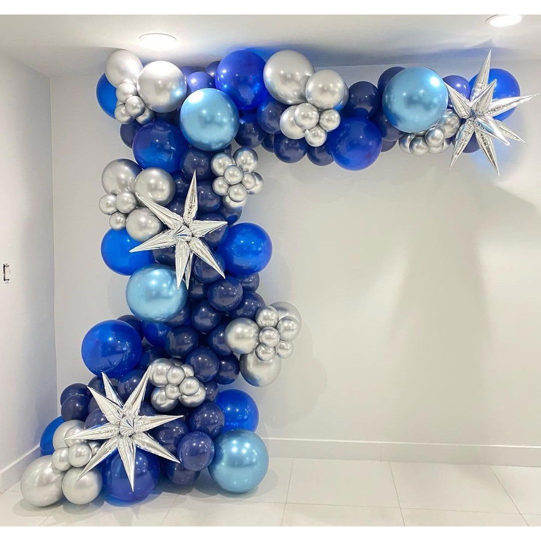 Set 10 Baloane din Latex, Flippy, Model Party, Albastru Diferite Nuante, 30 cm, 2.8 g [4]