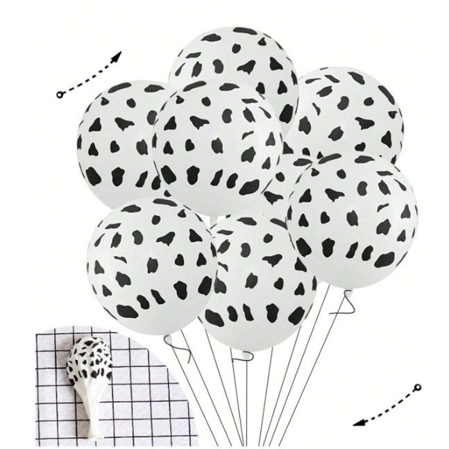 Set 10 Baloane din Latex, Flippy, Model Party Animal Print, 3x Portocaliu, 3x Galben, 4x Alb, 23 cm, 1.4g [7]