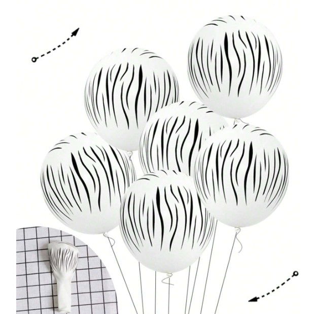 Set 10 Baloane din Latex, Flippy, Model Party Animal Print, 3x Portocaliu, 3x Galben, 4x Alb, 23 cm, 1.4g [3]