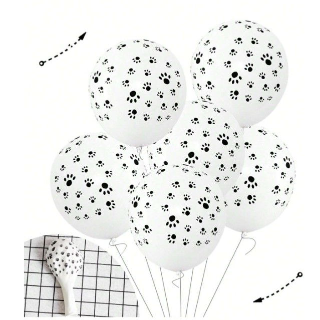 Set 10 Baloane din Latex, Flippy, Model Party Animal Print, 3x Portocaliu, 3x Galben, 4x Alb, 23 cm, 1.4g [6]