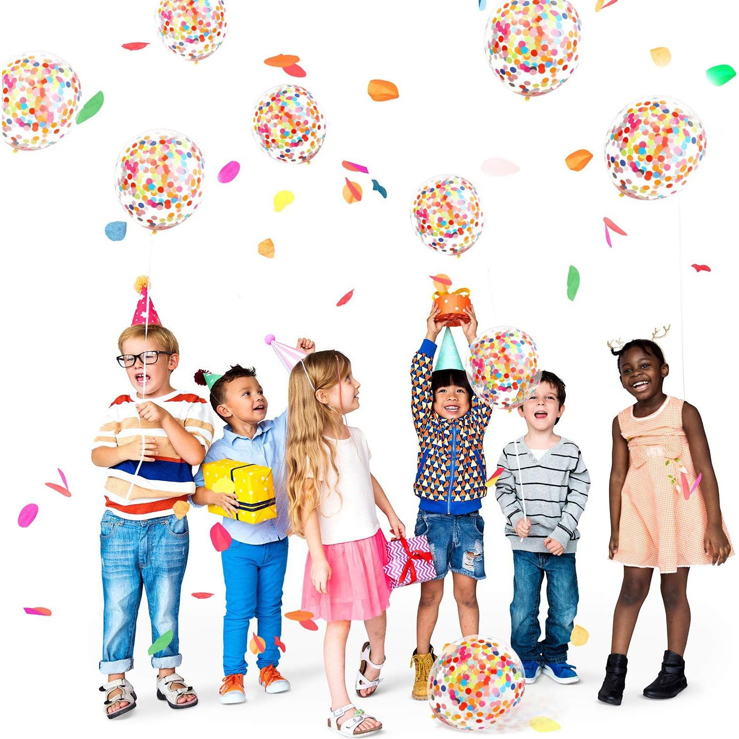 Set 10 Baloane din Latex, Flippy, Model Party Confetti, 30 cm, Multicolore, 2.8 g [4]