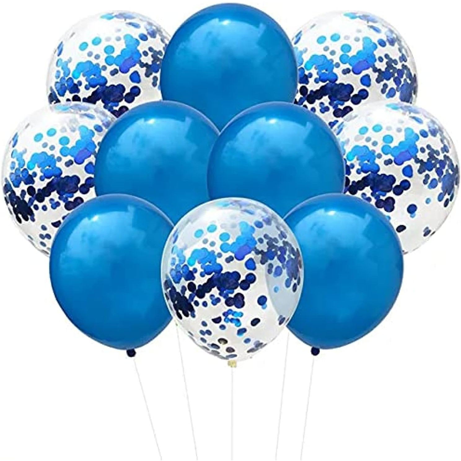 Set 10 Baloane din Latex, Flippy, Model Party Confetti, 5 x Confetti, 5 x Albastru, 25 cm, 2.2g [3]