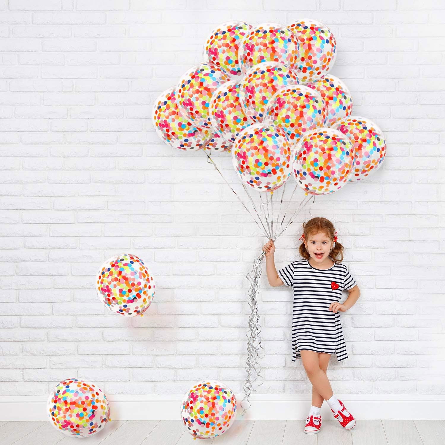 Set 10 Baloane din Latex, Flippy, Model Party Confetti, 30 cm, Multicolore, 2.8 g [5]