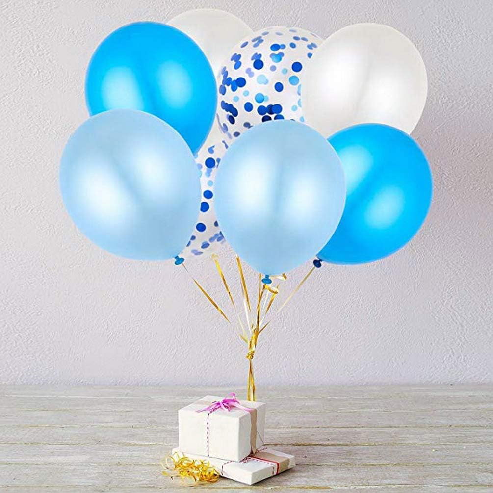 Set 10 Baloane din Latex, Flippy, Model Party Confetti, 5 x Confetti, 5 x Albastru, 25 cm, 2.2g [5]